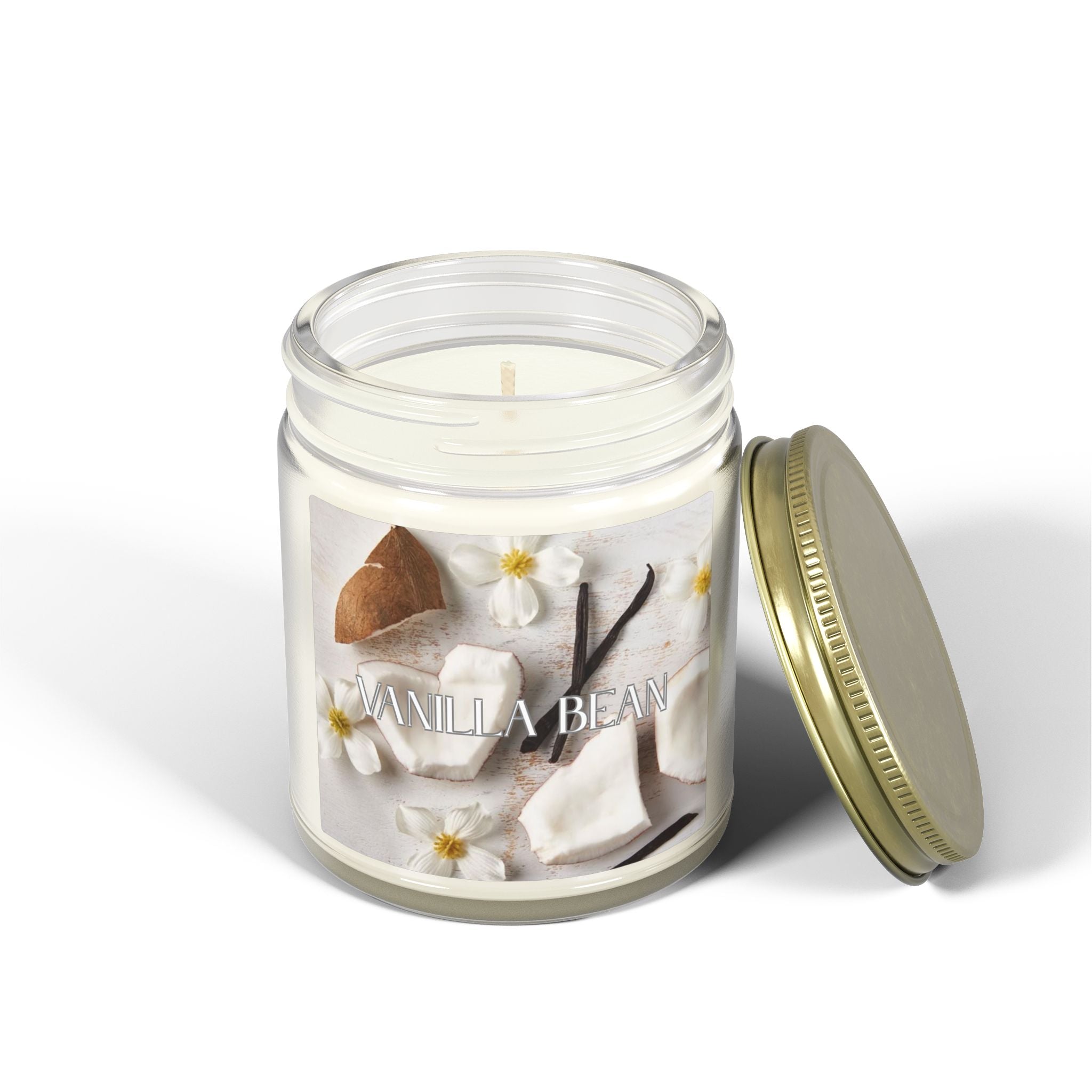 Vanilla Bean Scented Candle, Coconut Apricot Wax, Cozy Home Fragrance, Long Lasting Clean Burn, Aromatherapy Gift, 4oz & 9oz