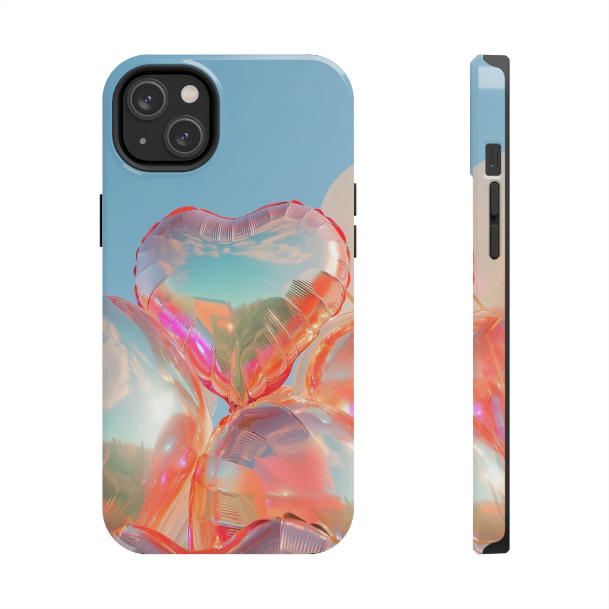 Heart Balloon Phone Case, Iridescent Love Design, iPhone & Samsung Protective Cover, Cute Aesthetic Fun, Girls Women Unique Gift