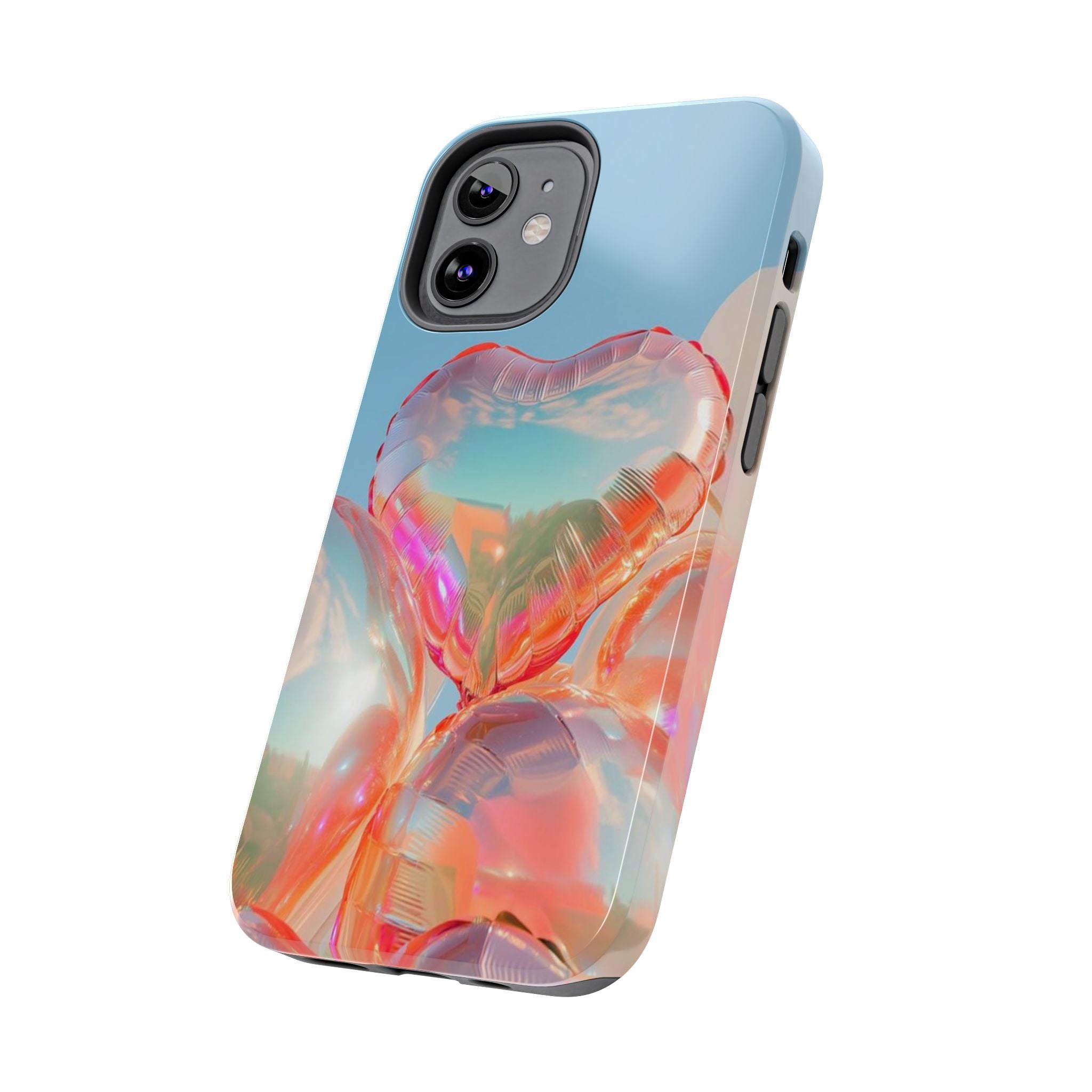 Heart Balloon Phone Case, Iridescent Love Design, iPhone & Samsung Protective Cover, Cute Aesthetic Fun, Girls Women Unique Gift