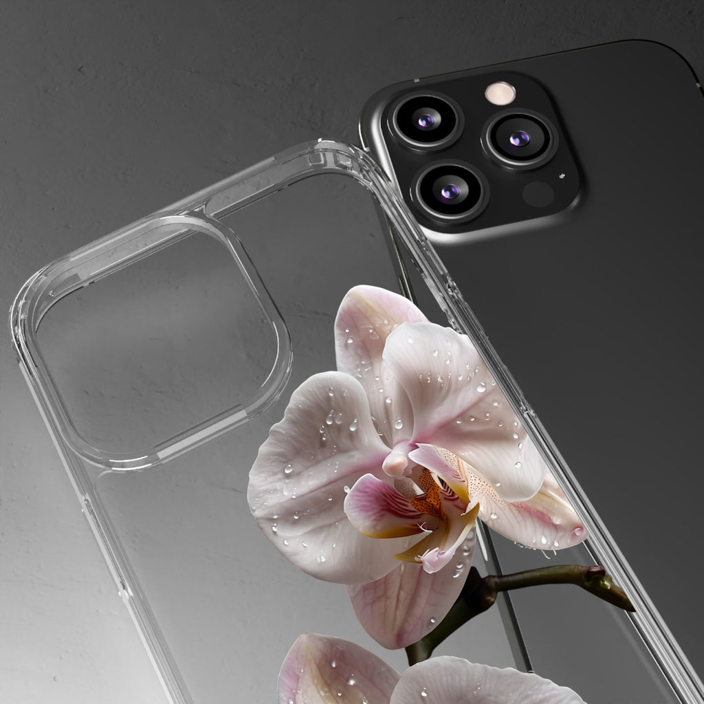 Clear Orchid Phone Case, Protective Case for iPhone, Samsung, Android