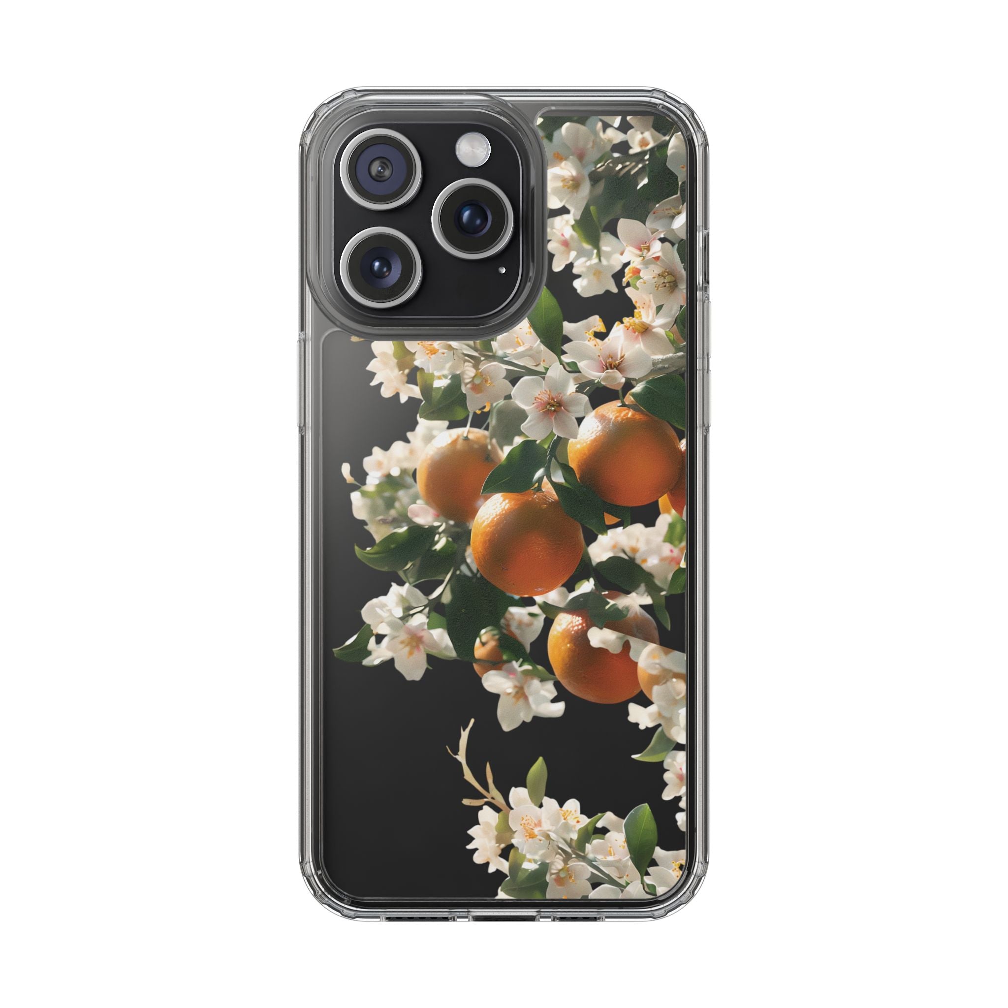 Citrus Blossom Floral Clear Phone Case, Protective Gift for Her, iPhone, Samsung, Google, Huawei