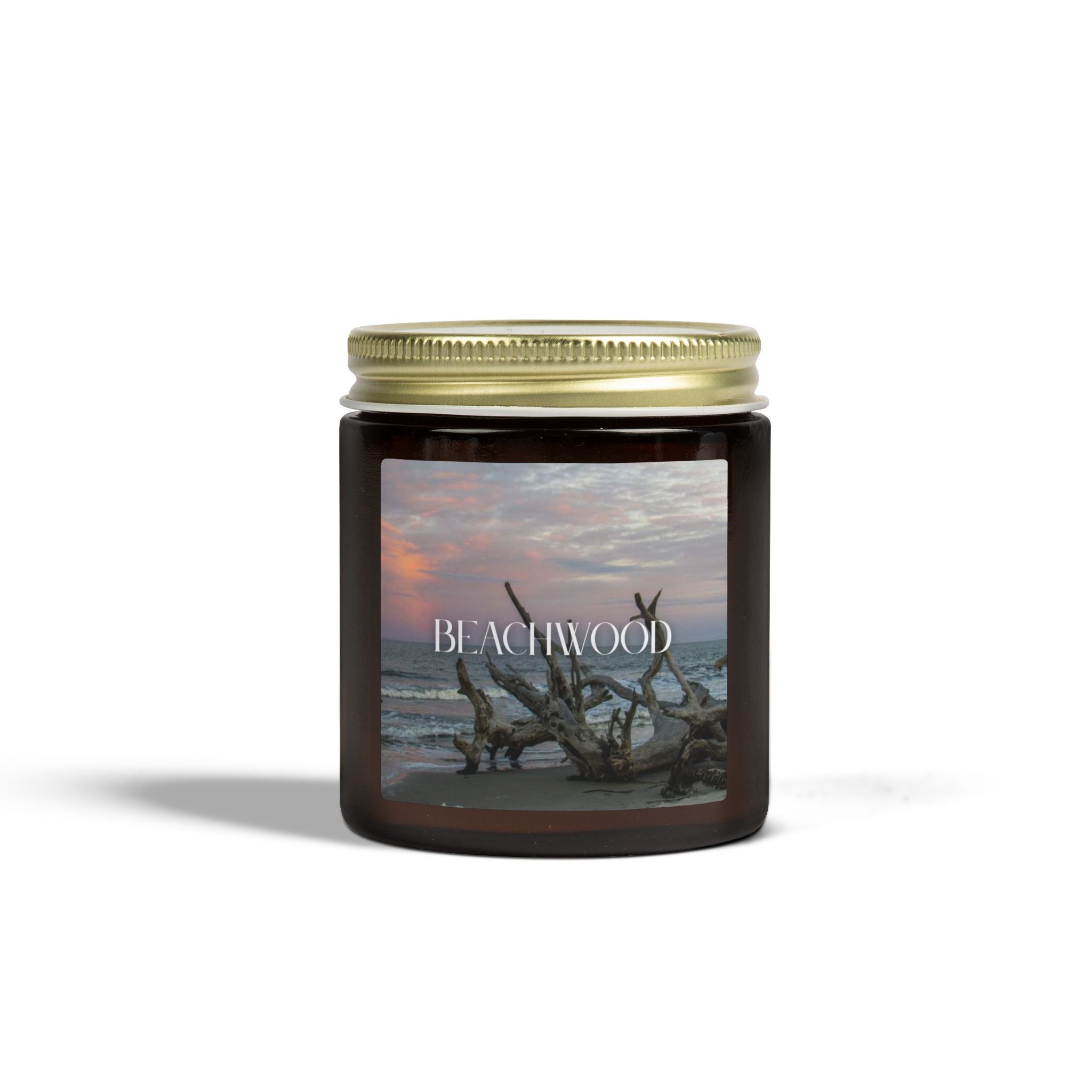 Beachwood Scented Candle, Coconut Apricot Wax, Coastal Home Fragrance, Ocean Scented Aroma, Calming Decor Gift, 4oz & 9oz