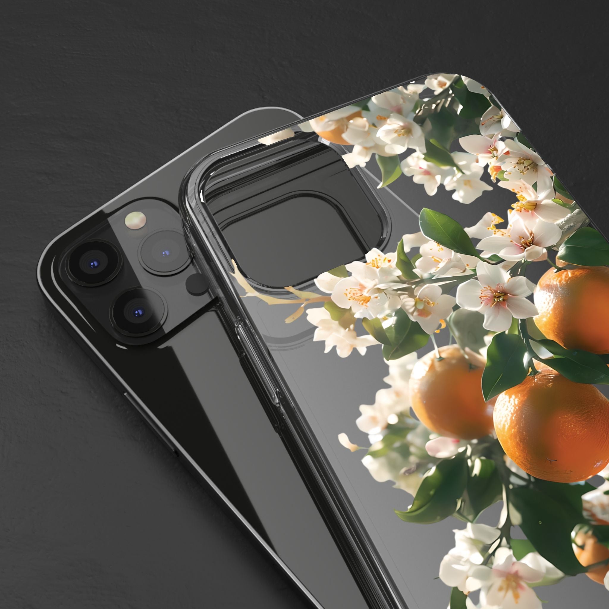 Citrus Blossom Floral Clear Phone Case, Protective Gift for Her, iPhone, Samsung, Google, Huawei