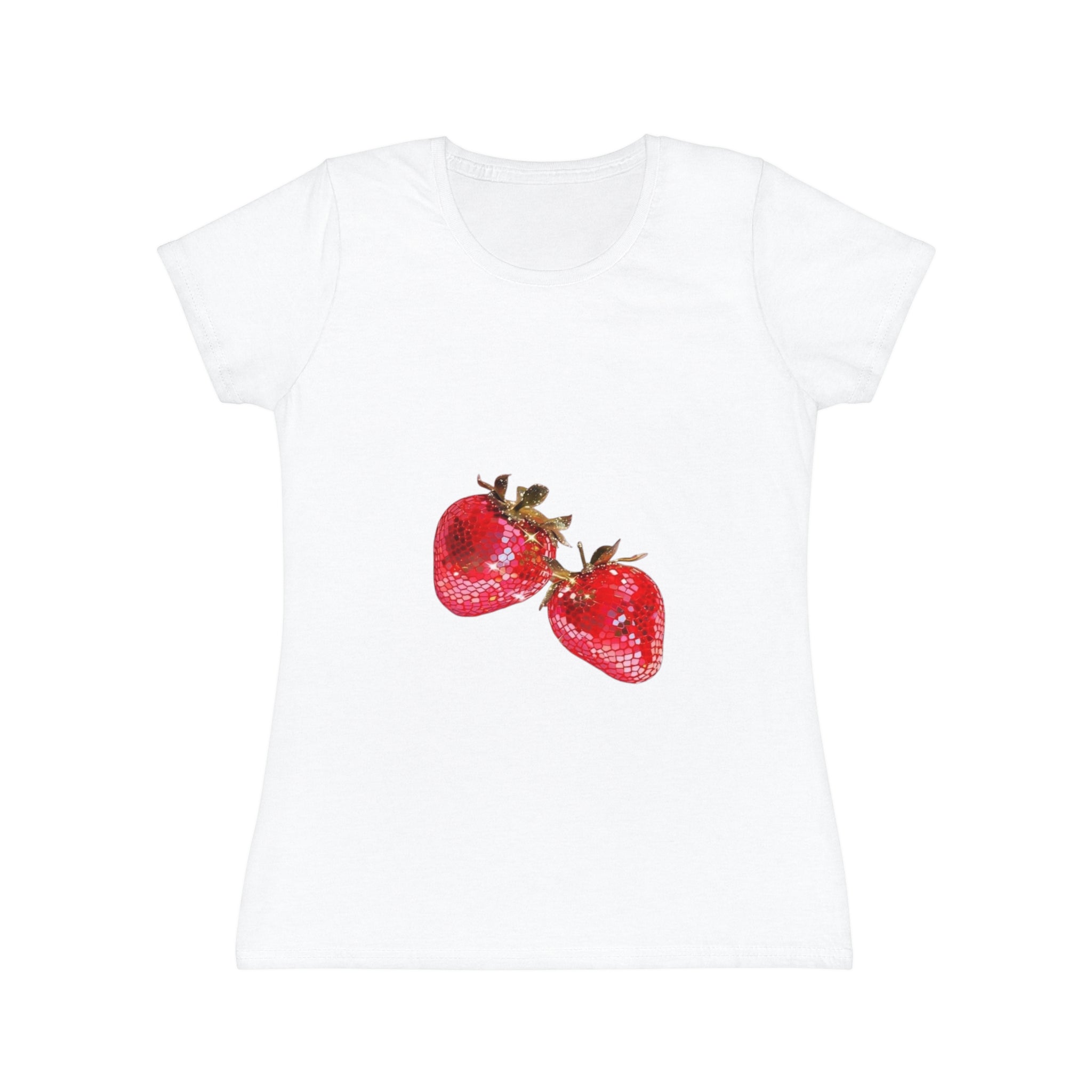 Disco Strawberry T-Shirt, Sweet Fruit Graphic Tee, Summer Picnic Style, Soft Cotton Apparel, Unique Gift for Women Girls