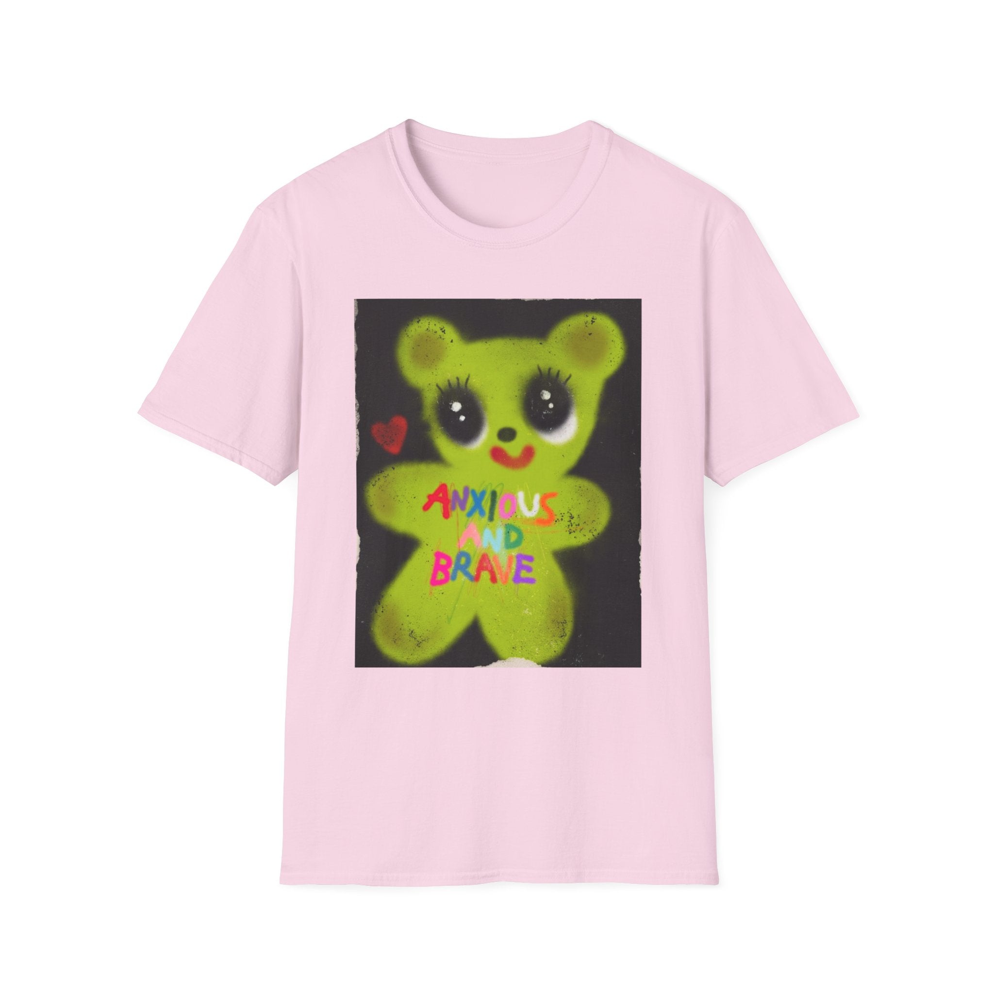 Anxious and Brave Bear T-Shirt – Cute Mental Health Graphic Tee for Men & Women