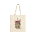 Cute Bunny Tote Bag, Rabbit with Flower Design, Aesthetic Cotton Canvas Bag, Reusable Shopping Gift, Animal Lover Accessory