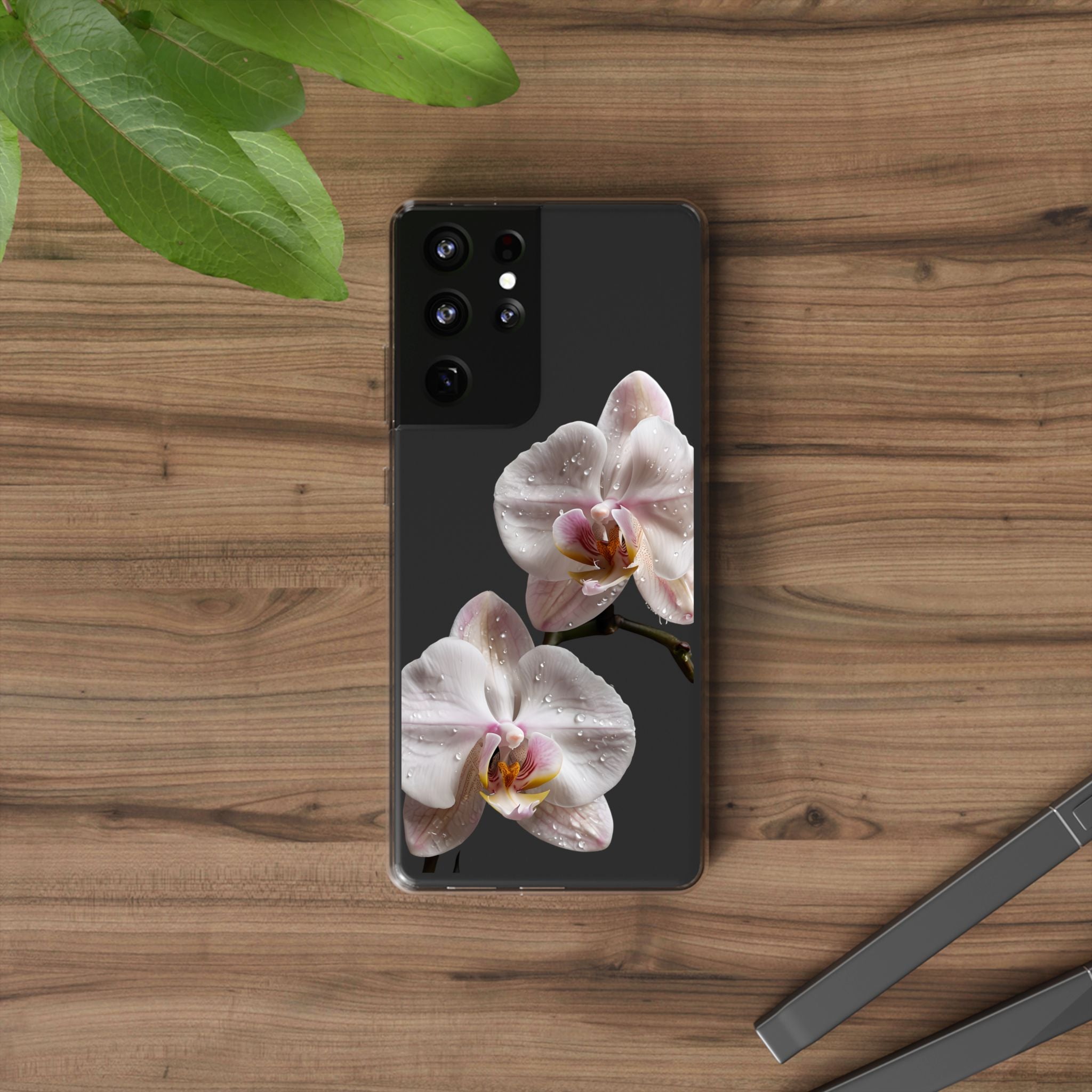 Clear Orchid Phone Case, Protective Case for iPhone, Samsung, Android