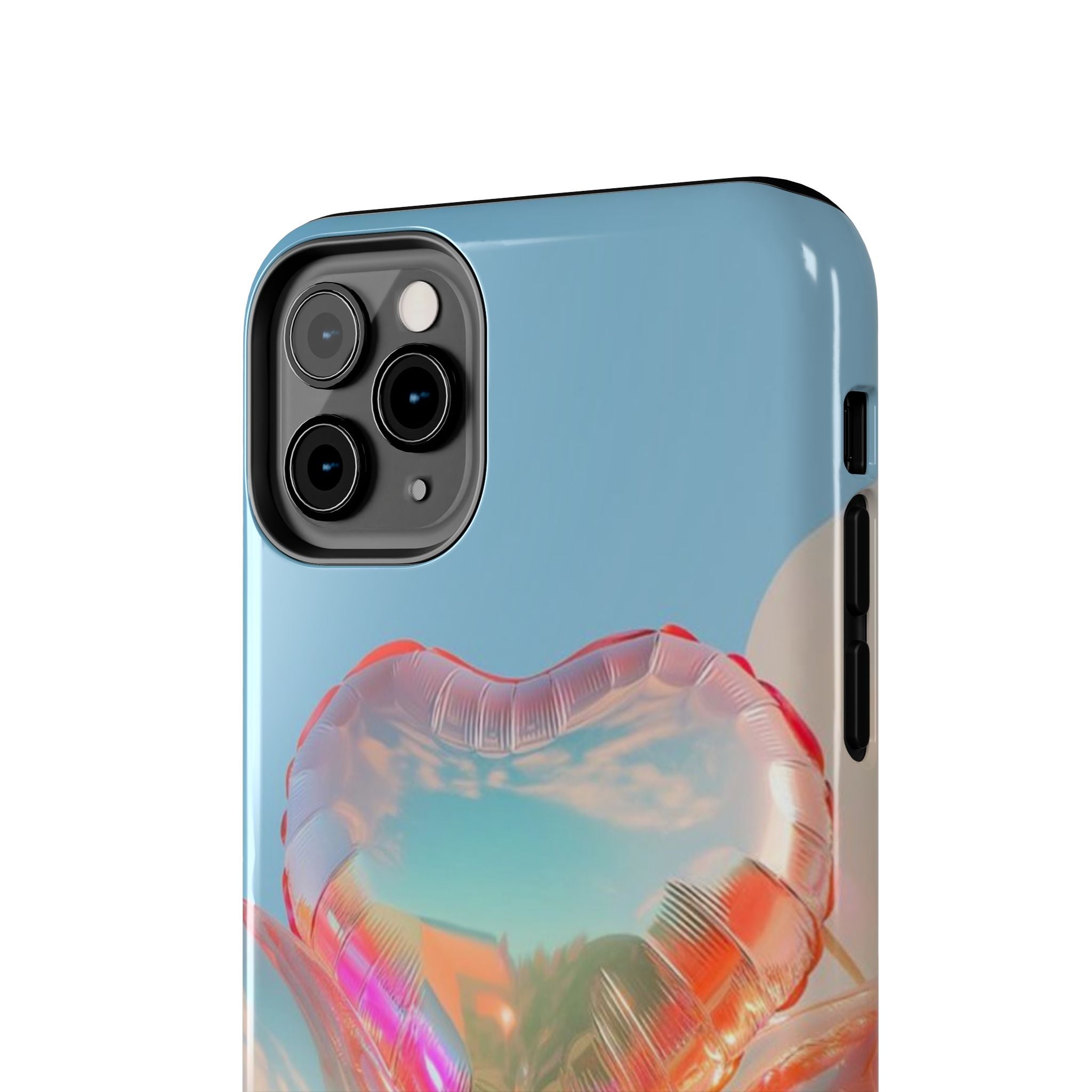 Heart Balloon Phone Case, Iridescent Love Design, iPhone & Samsung Protective Cover, Cute Aesthetic Fun, Girls Women Unique Gift