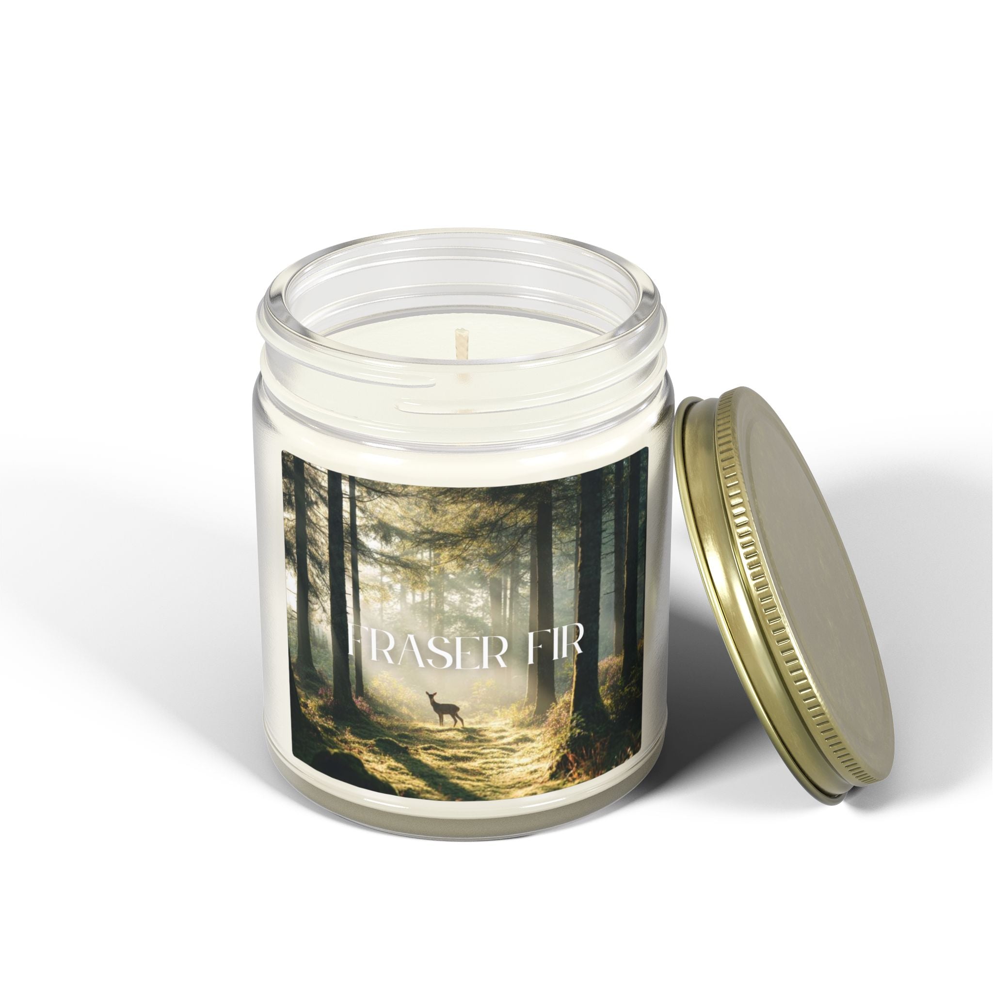 Pine Forest Scented Candle, Coconut Apricot Wax, Fresh Forest Scent, Winter Holiday Aroma, Woodsy Home Decor Gift, 4oz & 9oz