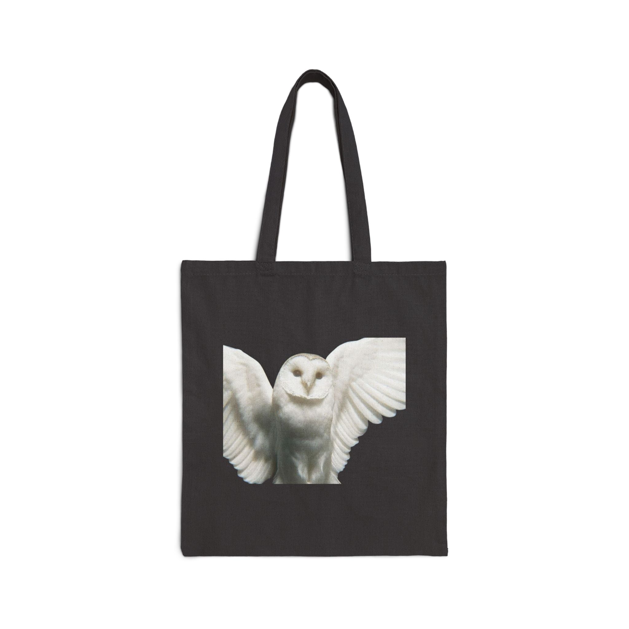 Sova Bird White Owl Tote Bag, Flying Bird Animal Design, Aesthetic Cotton Canvas Bag, Reusable Shopping Gift, Nature Lover Accessory