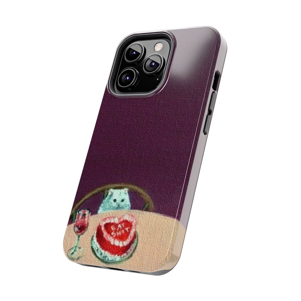 Cute Cat Phone Case, Funny Pet Animal Design, iPhone & Samsung Protective Cover, Birthday Cake Art, Unique Gift for Cat Lovers