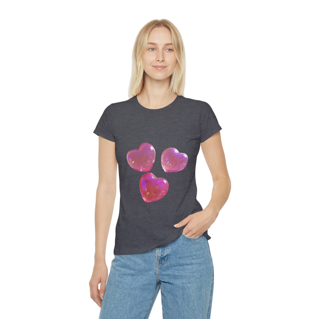 Jelly Pink Hearts T-Shirt, Cute Love Graphic Tee, Aesthetic Heart Design, Soft Cotton Apparel, Unique Gift for Women Girls