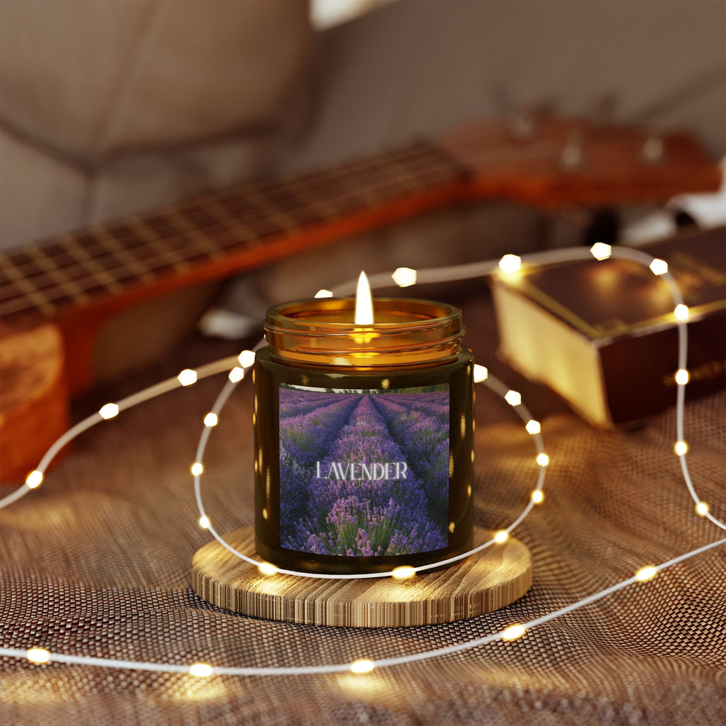 Lavender Scented Candle, Coconut Apricot Wax, Relaxing Home Fragrance, Calming Stress Relief Aroma, Bedroom Decor Gift, 4oz & 9oz