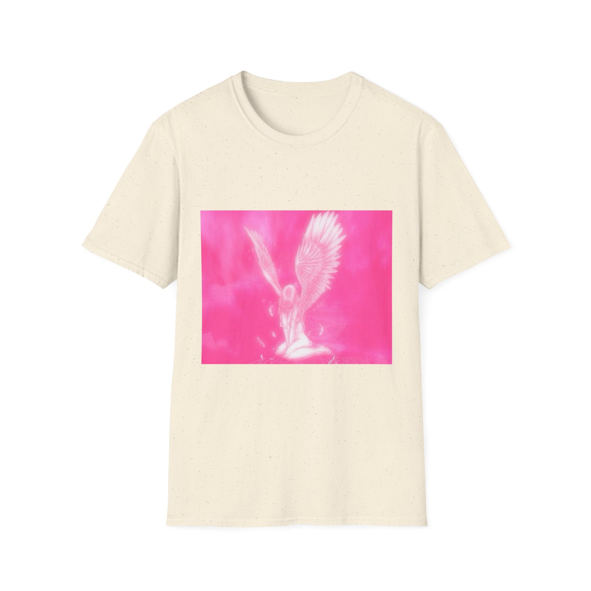 Pink Angel T-Shirt, Aesthetic Wing Graphic Tee, Heavenly Art Shirt, Soft Cotton Apparel, Unique Gift for Women Men