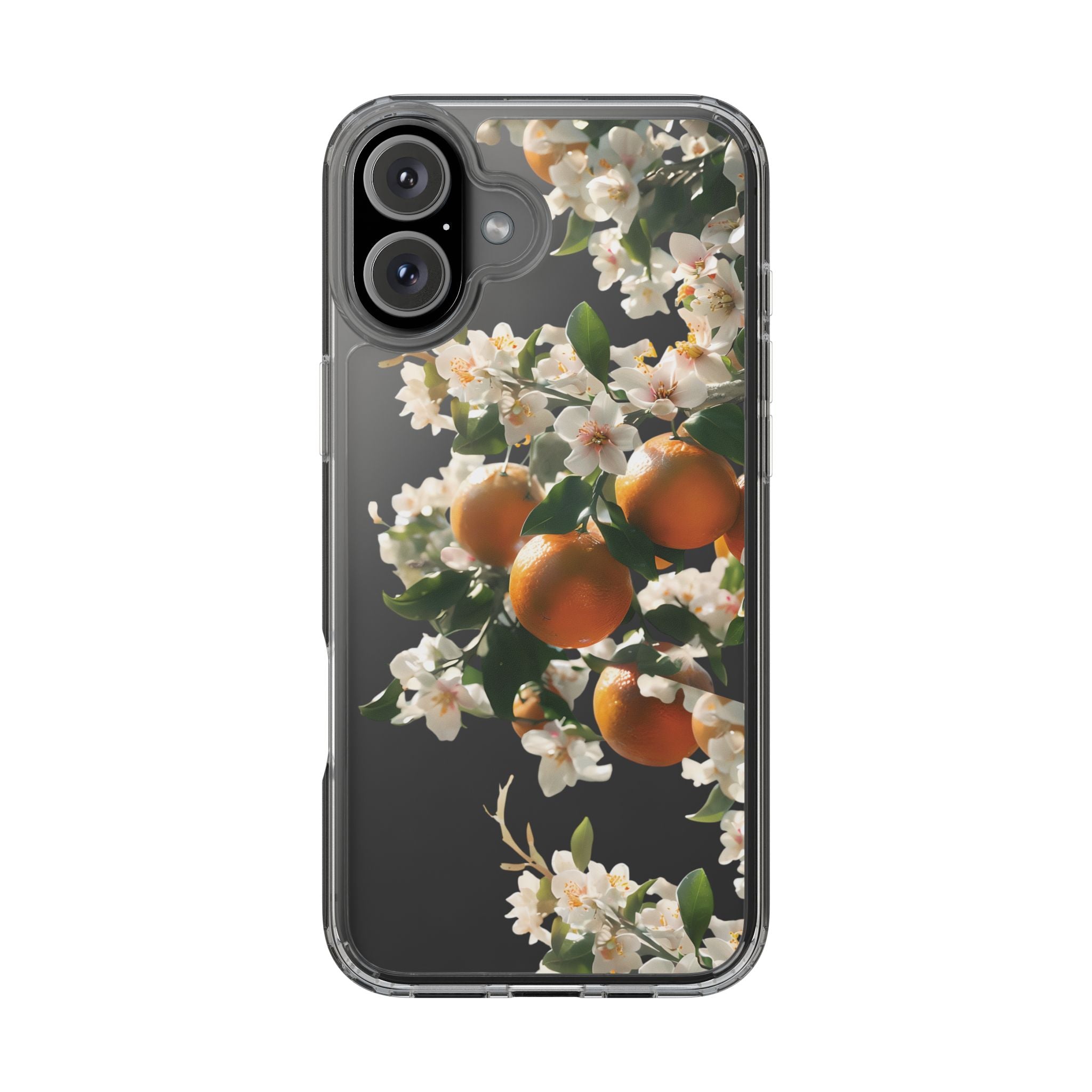 Citrus Blossom Floral Clear Phone Case, Protective Gift for Her, iPhone, Samsung, Google, Huawei