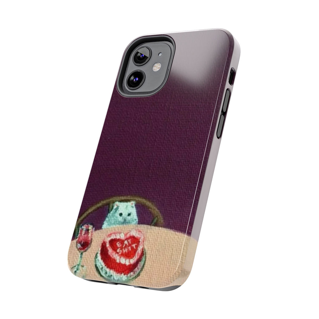 Cute Cat Phone Case, Funny Pet Animal Design, iPhone & Samsung Protective Cover, Birthday Cake Art, Unique Gift for Cat Lovers