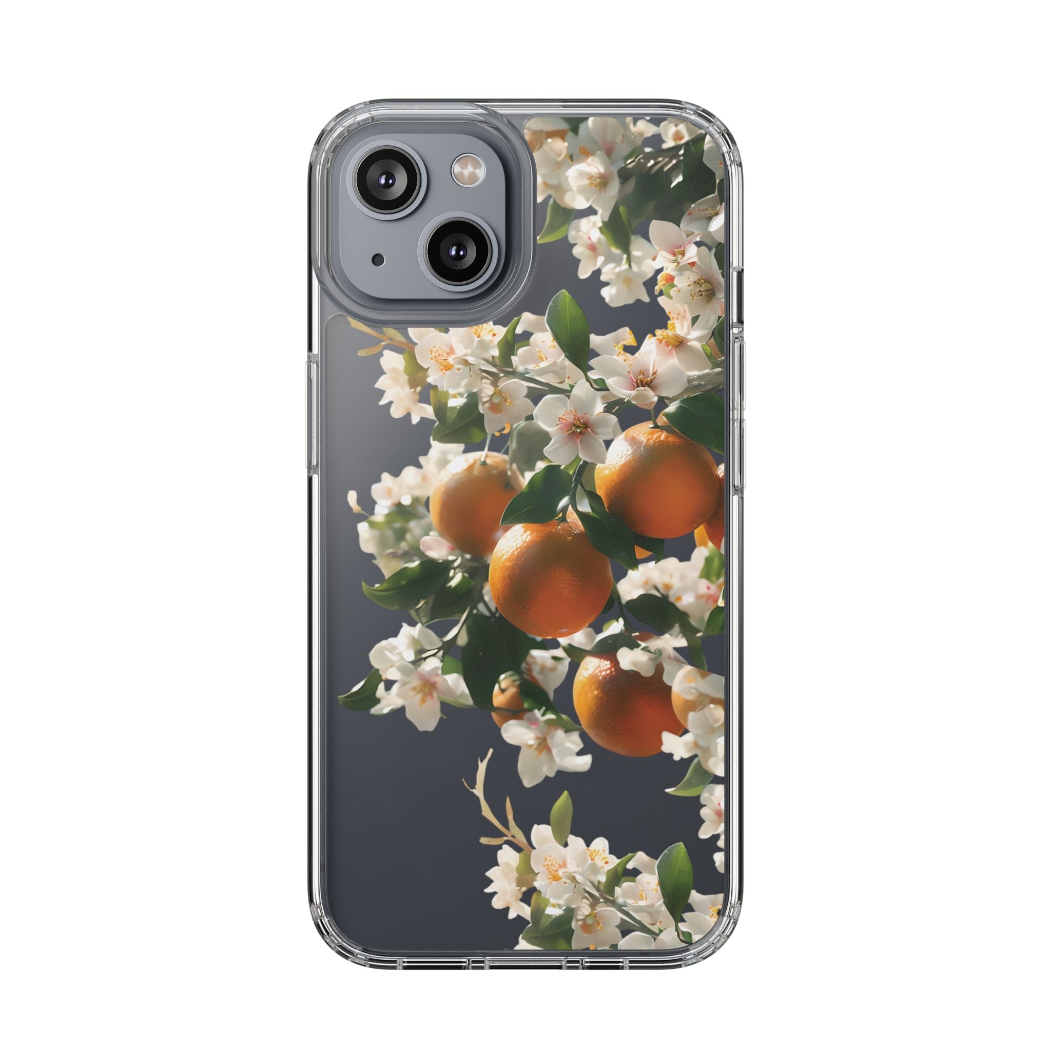 Citrus Blossom Floral Clear Phone Case, Protective Gift for Her, iPhone, Samsung, Google, Huawei
