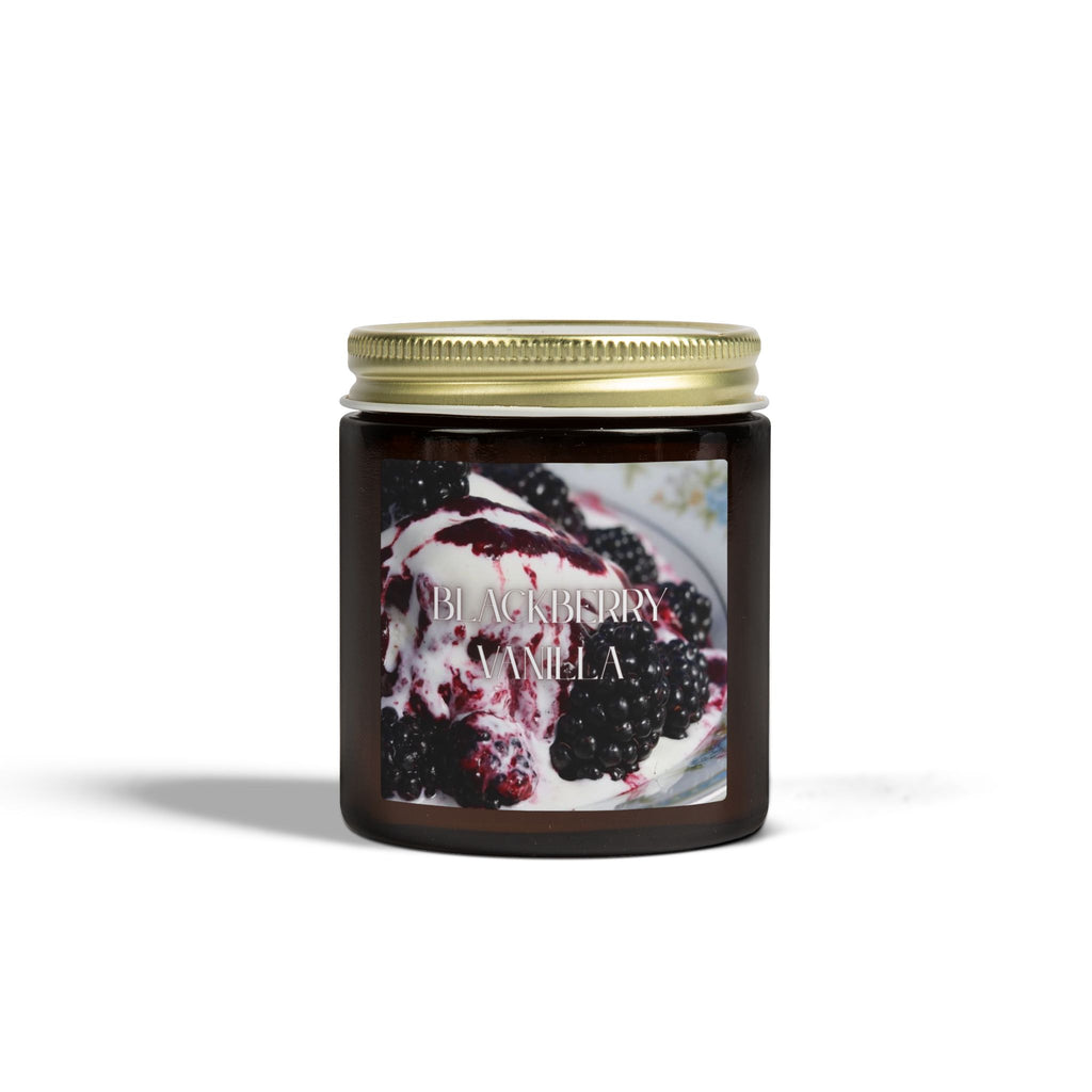 Blackberry Vanilla Scented Candle, Coconut Apricot Wax, Sweet Berry Scent, Fruity Warm Fragrance, Relaxing Home Decor, 4oz & 9oz
