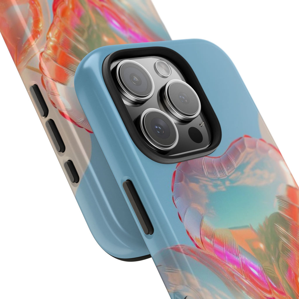 Heart Balloon Phone Case, Iridescent Love Design, iPhone & Samsung Protective Cover, Cute Aesthetic Fun, Girls Women Unique Gift