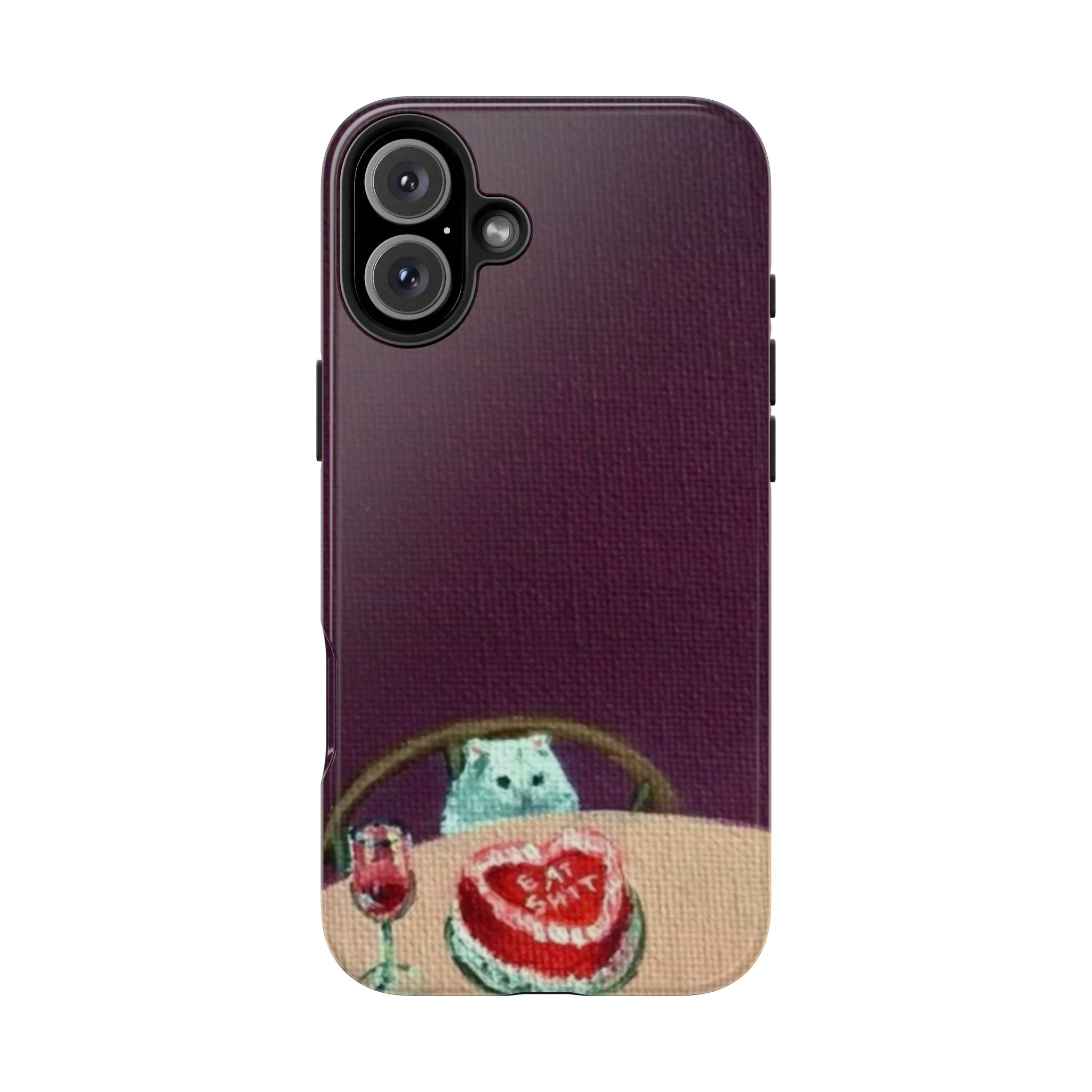 Cute Cat Phone Case, Funny Pet Animal Design, iPhone & Samsung Protective Cover, Birthday Cake Art, Unique Gift for Cat Lovers