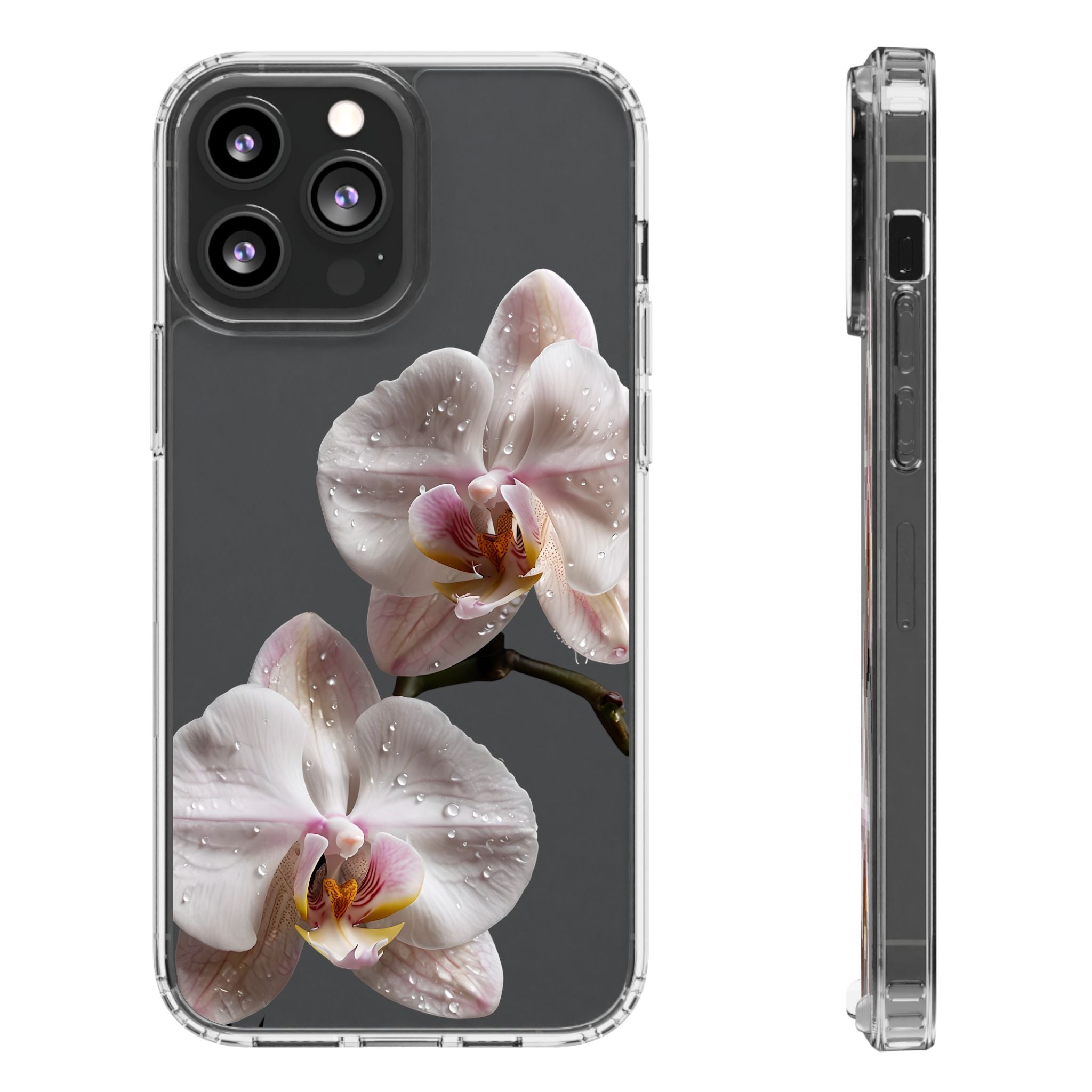Clear Orchid Phone Case, Protective Case for iPhone, Samsung, Android