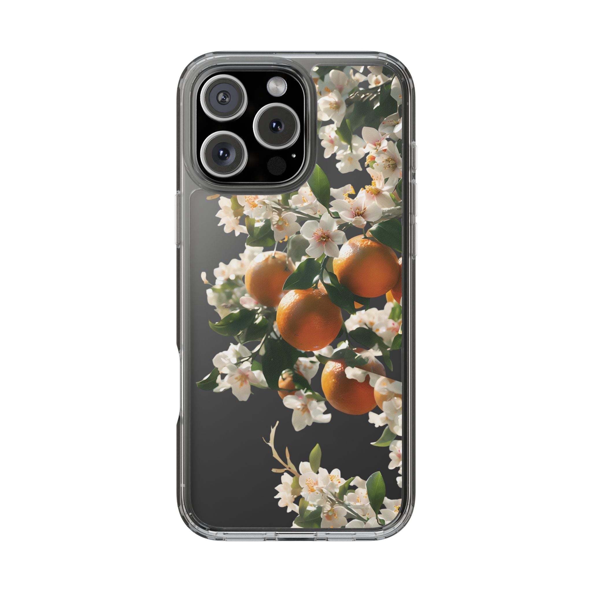 Citrus Blossom Floral Clear Phone Case, Protective Gift for Her, iPhone, Samsung, Google, Huawei