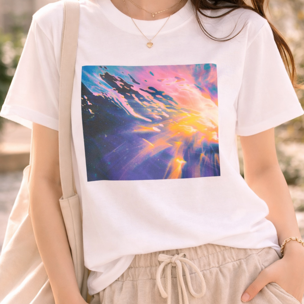 Abstract Water Art T-Shirt – Colorful Graphic Tee, Cosmic Design