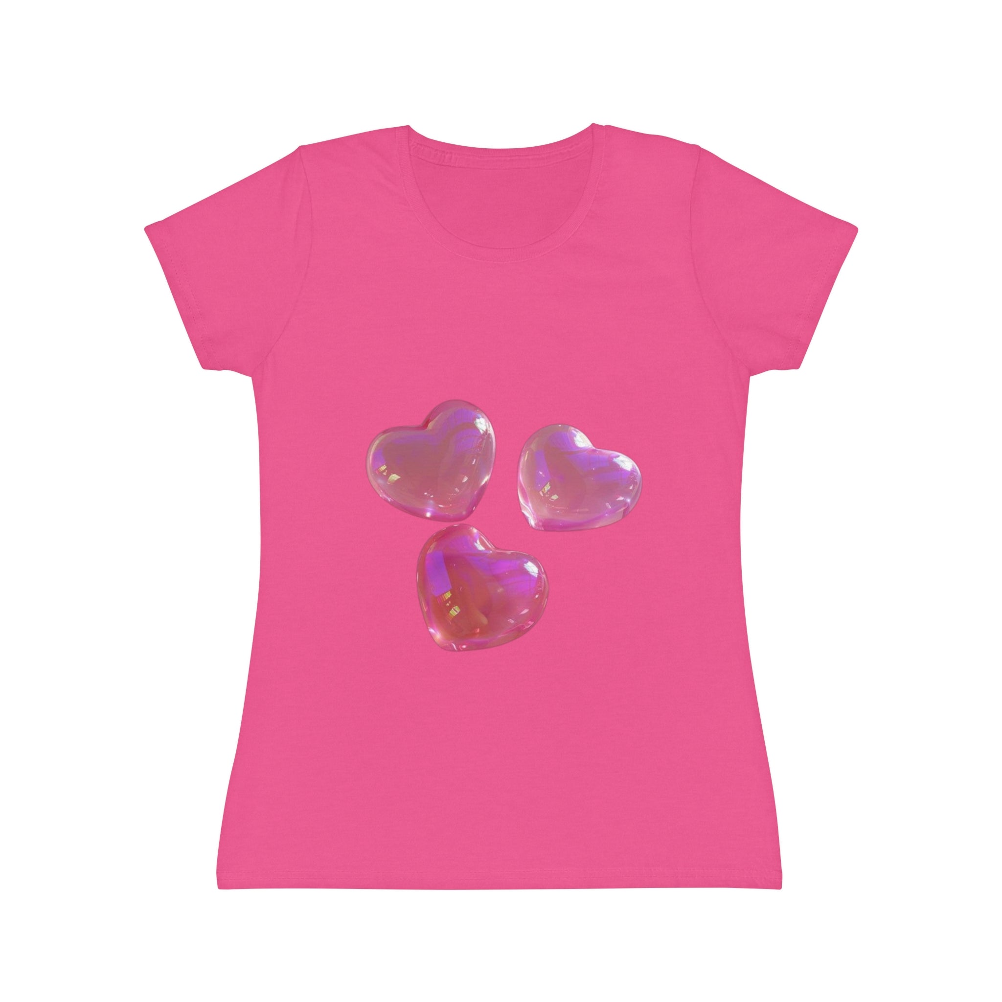 Jelly Pink Hearts T-Shirt, Cute Love Graphic Tee, Aesthetic Heart Design, Soft Cotton Apparel, Unique Gift for Women Girls