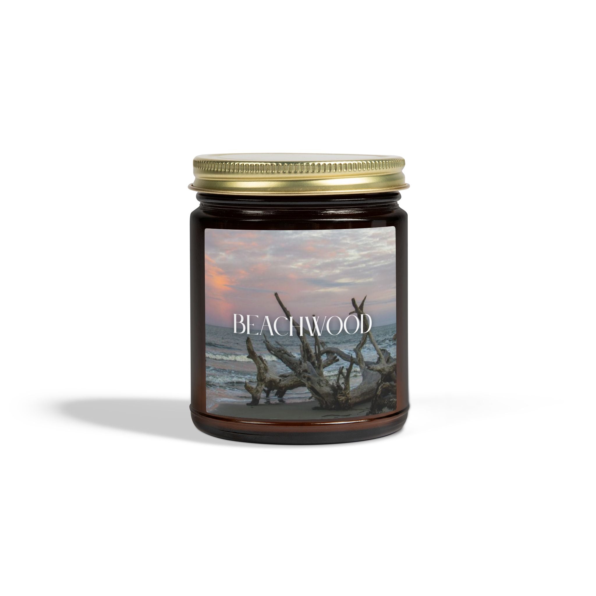 Beachwood Scented Candle, Coconut Apricot Wax, Coastal Home Fragrance, Ocean Scented Aroma, Calming Decor Gift, 4oz & 9oz