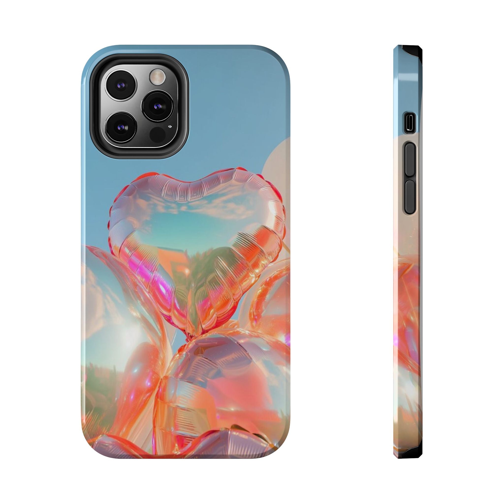 Heart Balloon Phone Case, Iridescent Love Design, iPhone & Samsung Protective Cover, Cute Aesthetic Fun, Girls Women Unique Gift