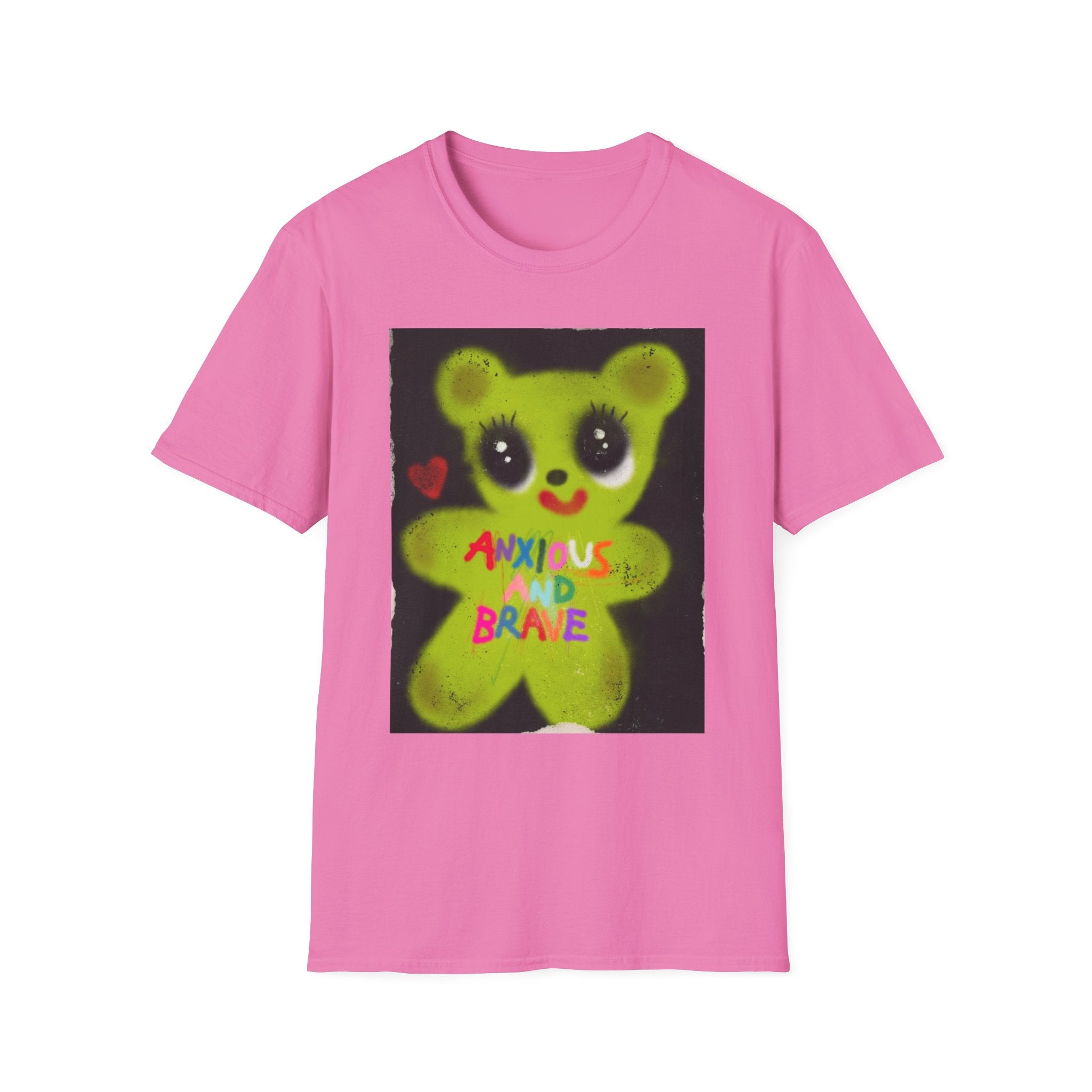 Anxious and Brave Bear T-Shirt – Cute Mental Health Graphic Tee for Men & Women