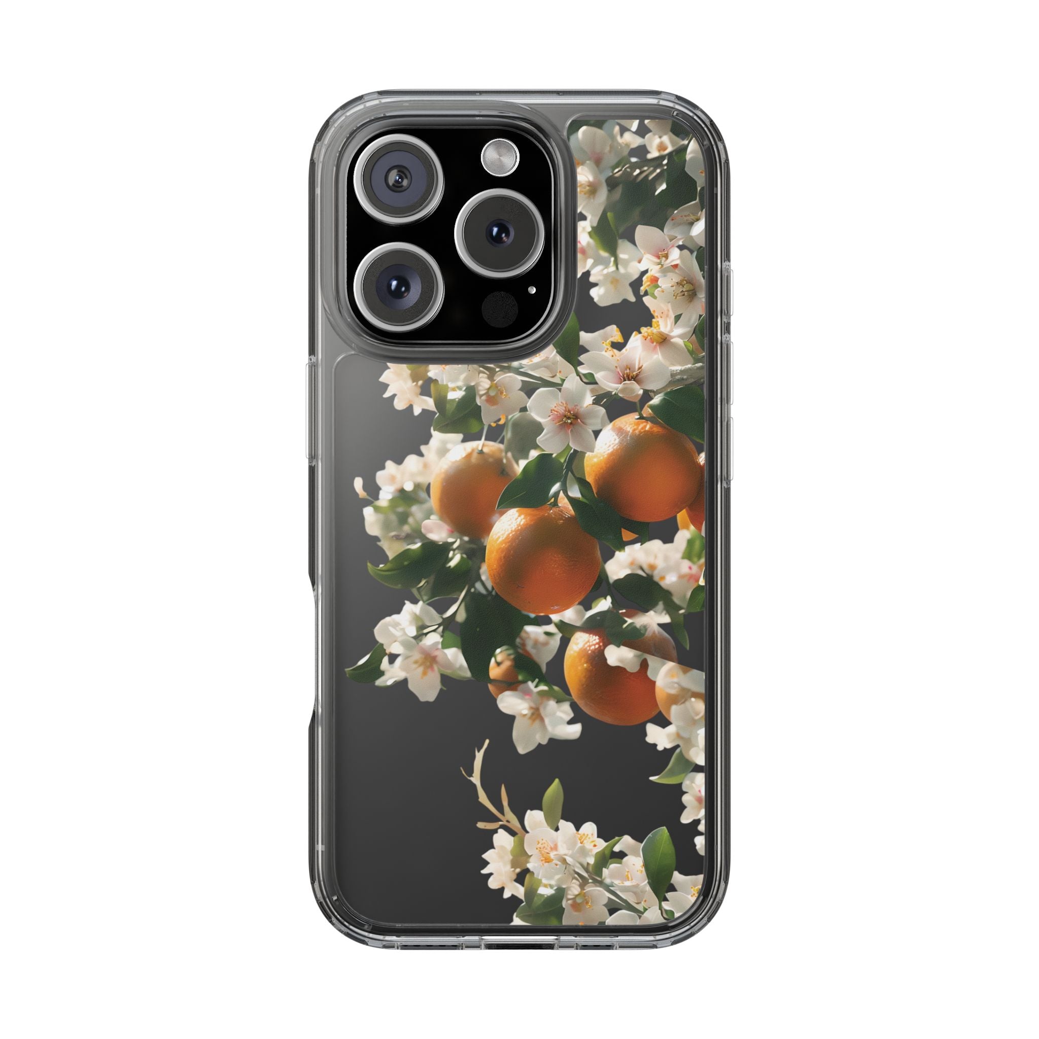 Citrus Blossom Floral Clear Phone Case, Protective Gift for Her, iPhone, Samsung, Google, Huawei