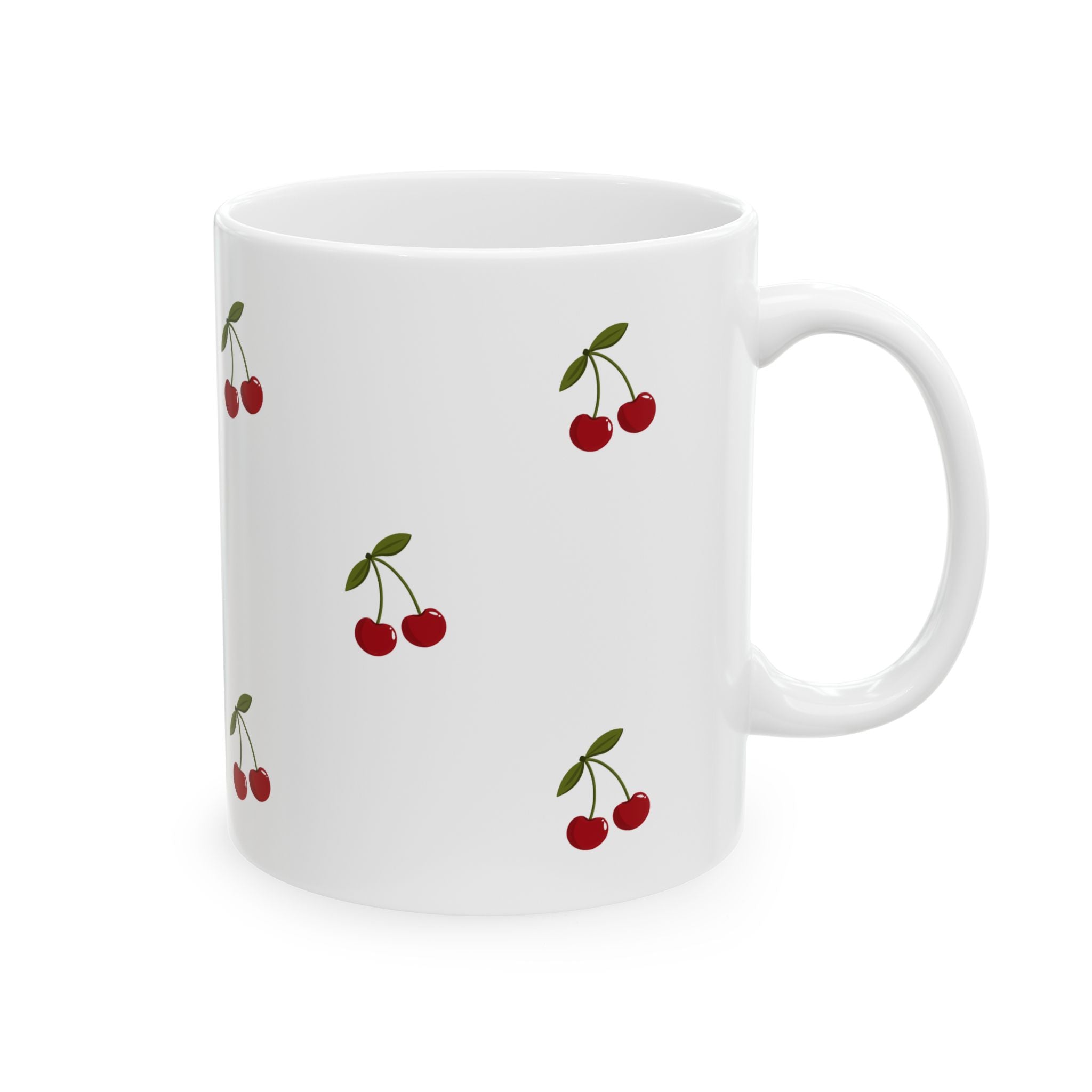 Cherry Ceramic Mug, Coffee, Tea Cup, Gift, Cherry Design