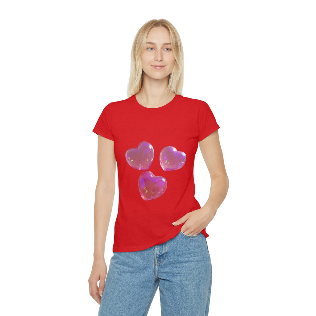 Jelly Pink Hearts T-Shirt, Cute Love Graphic Tee, Aesthetic Heart Design, Soft Cotton Apparel, Unique Gift for Women Girls