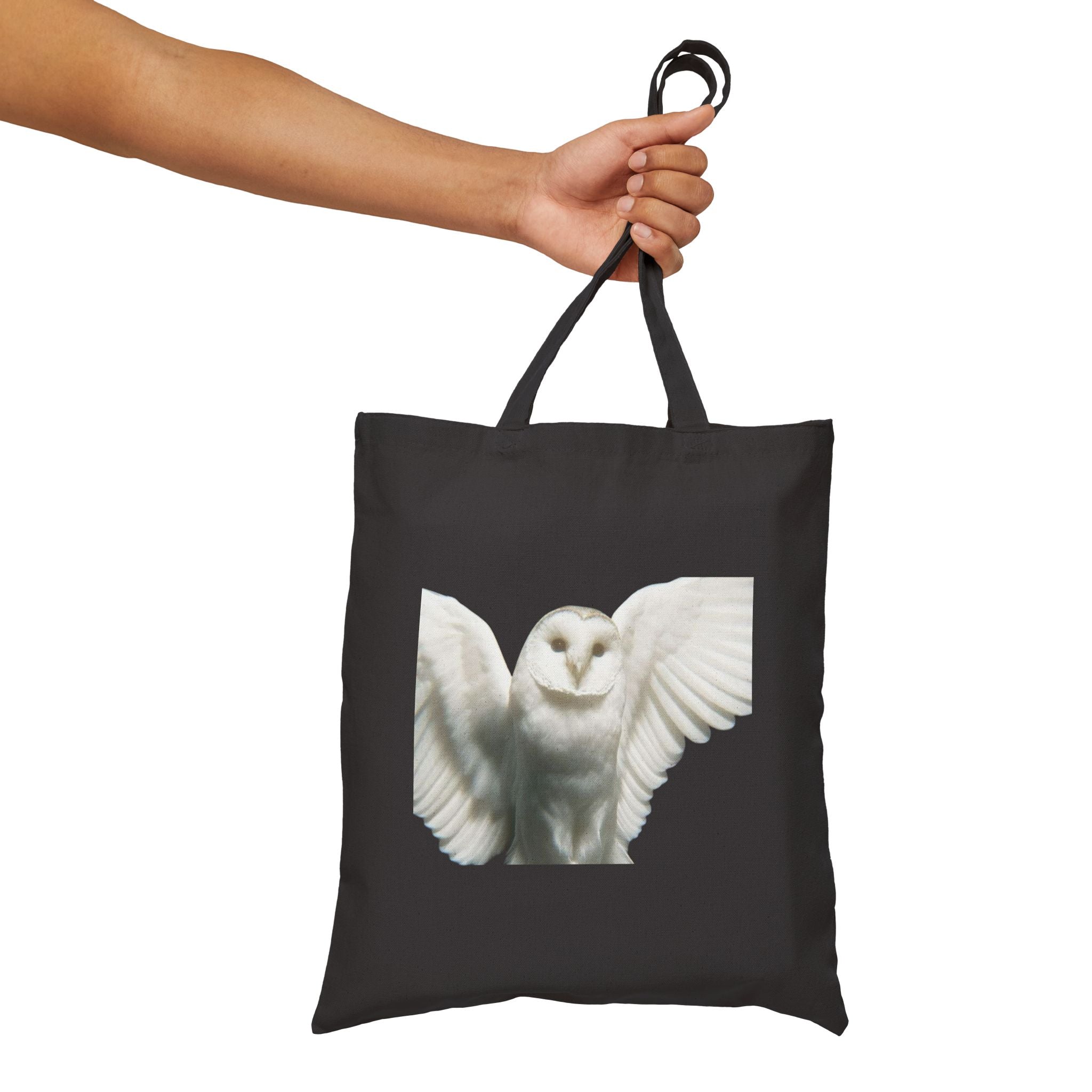 Sova Bird White Owl Tote Bag, Flying Bird Animal Design, Aesthetic Cotton Canvas Bag, Reusable Shopping Gift, Nature Lover Accessory