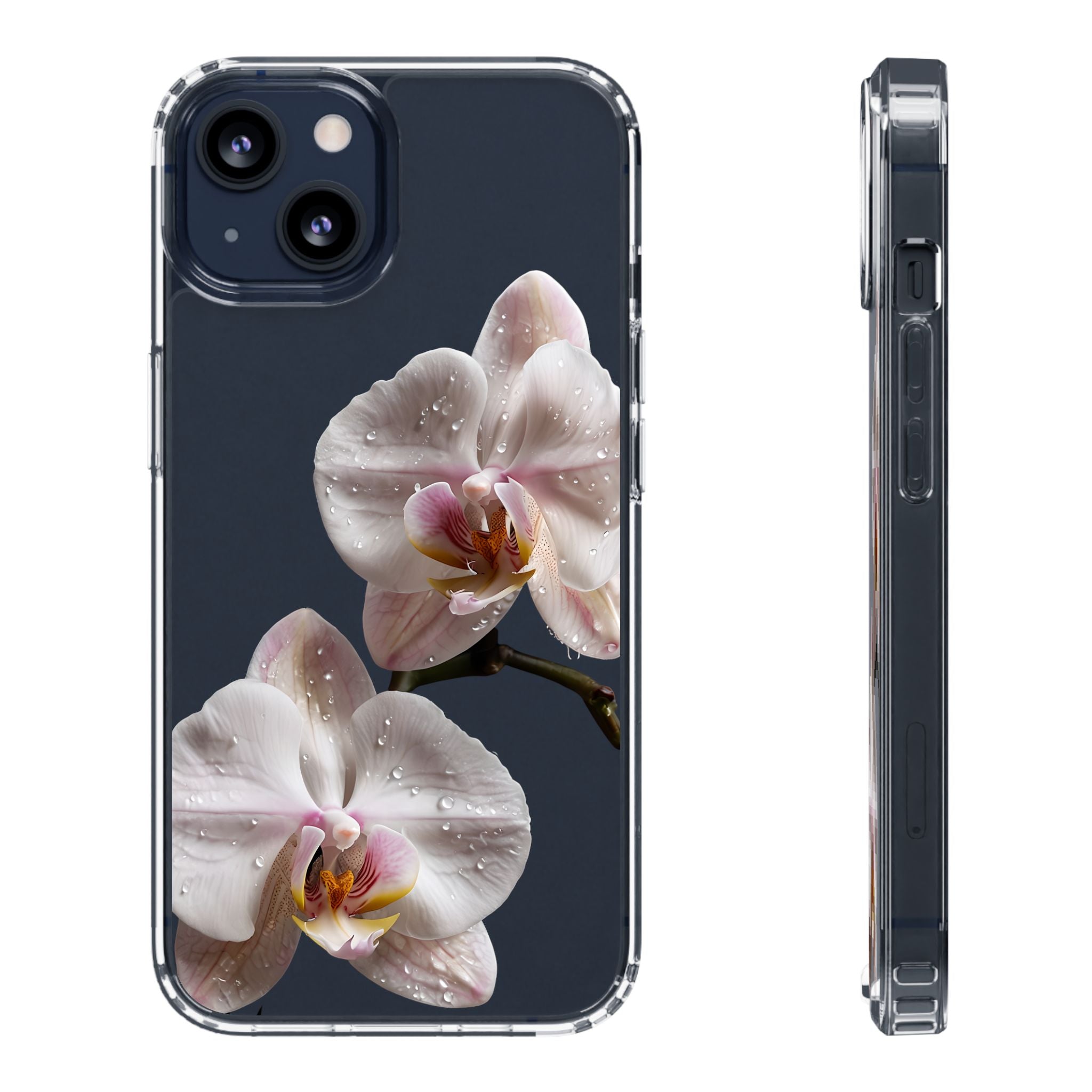 Clear Orchid Phone Case, Protective Case for iPhone, Samsung, Android