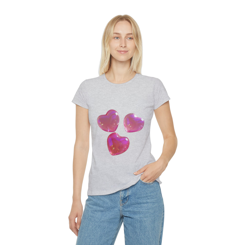 Jelly Pink Hearts T-Shirt, Cute Love Graphic Tee, Aesthetic Heart Design, Soft Cotton Apparel, Unique Gift for Women Girls