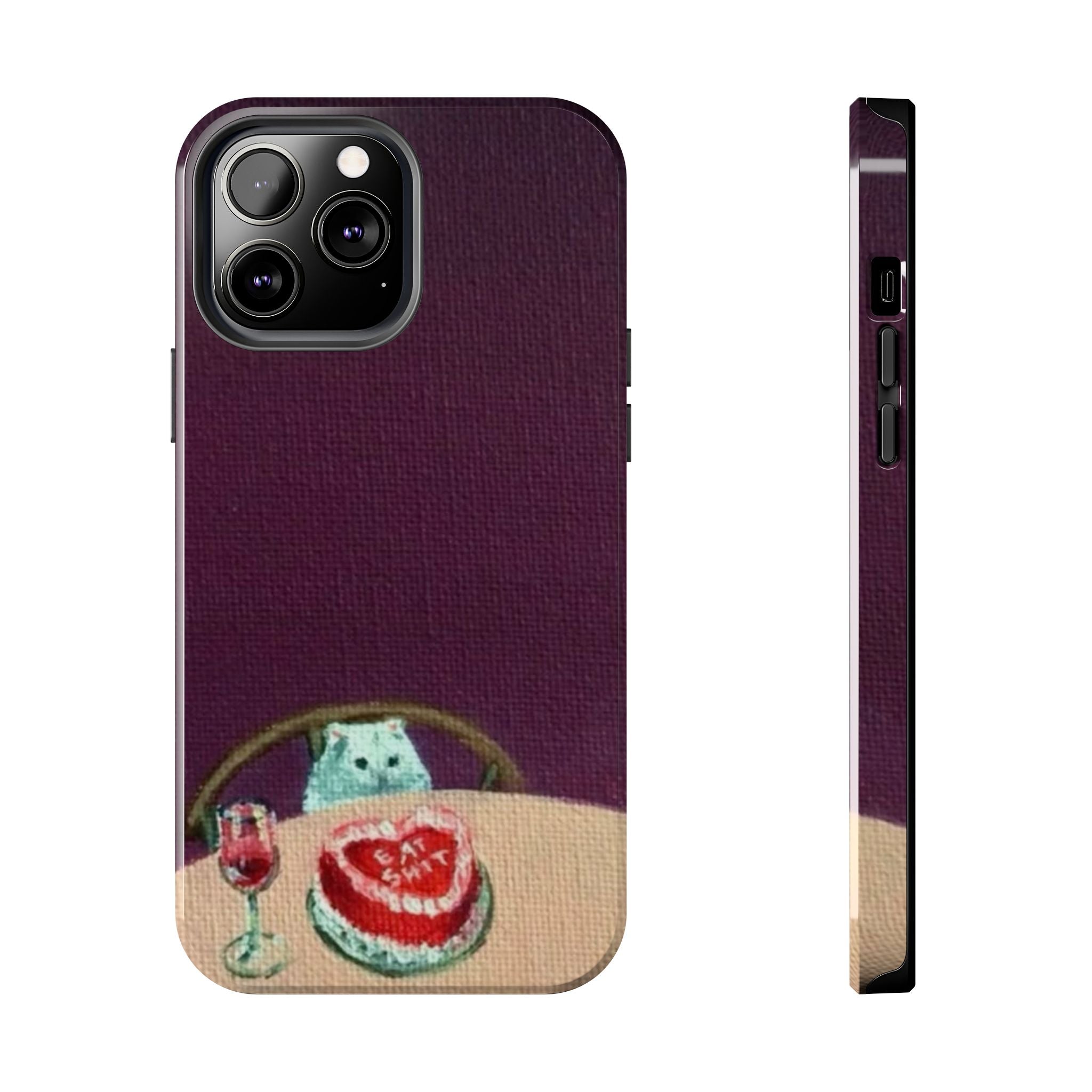 Cute Cat Phone Case, Funny Pet Animal Design, iPhone & Samsung Protective Cover, Birthday Cake Art, Unique Gift for Cat Lovers