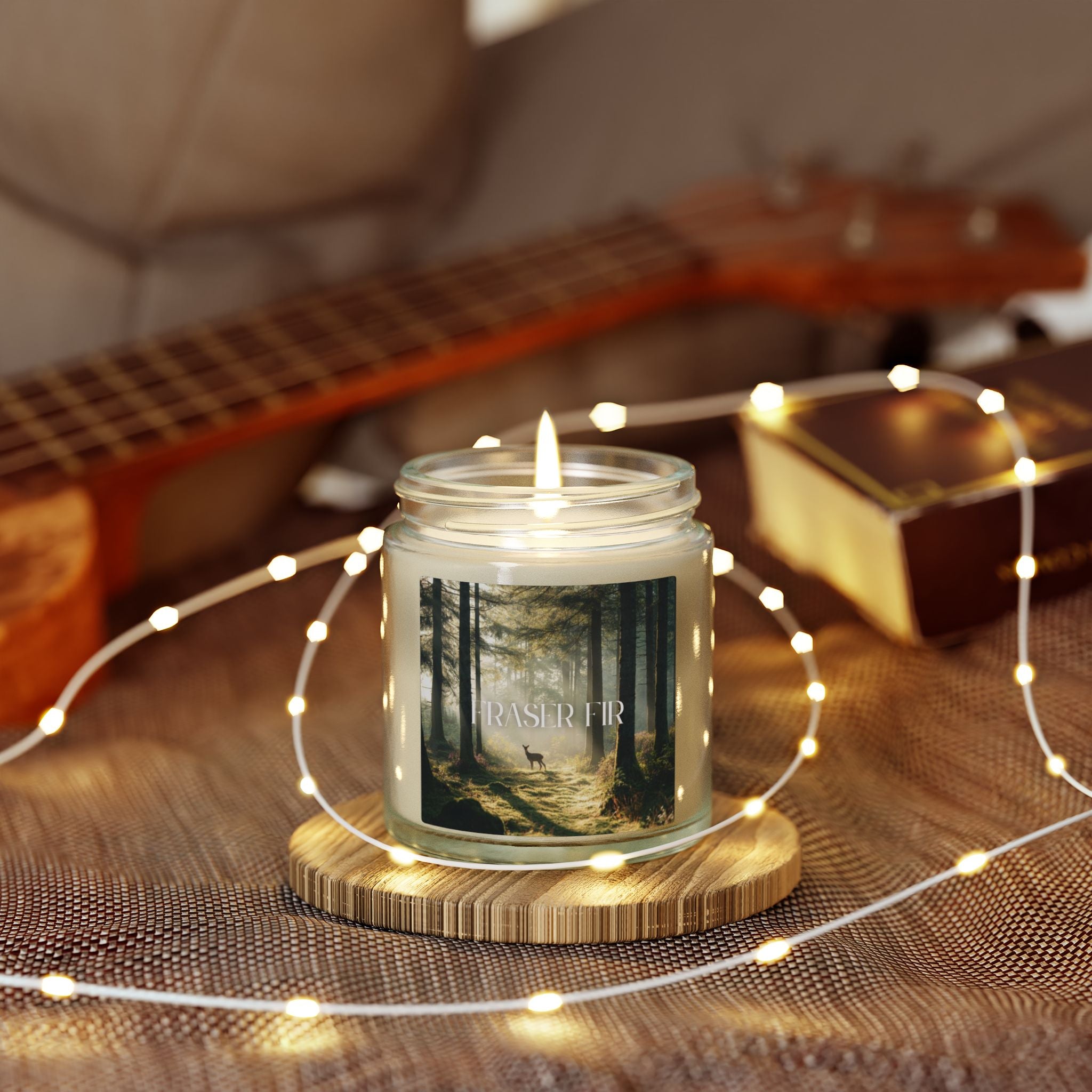 Pine Forest Scented Candle, Coconut Apricot Wax, Fresh Forest Scent, Winter Holiday Aroma, Woodsy Home Decor Gift, 4oz & 9oz