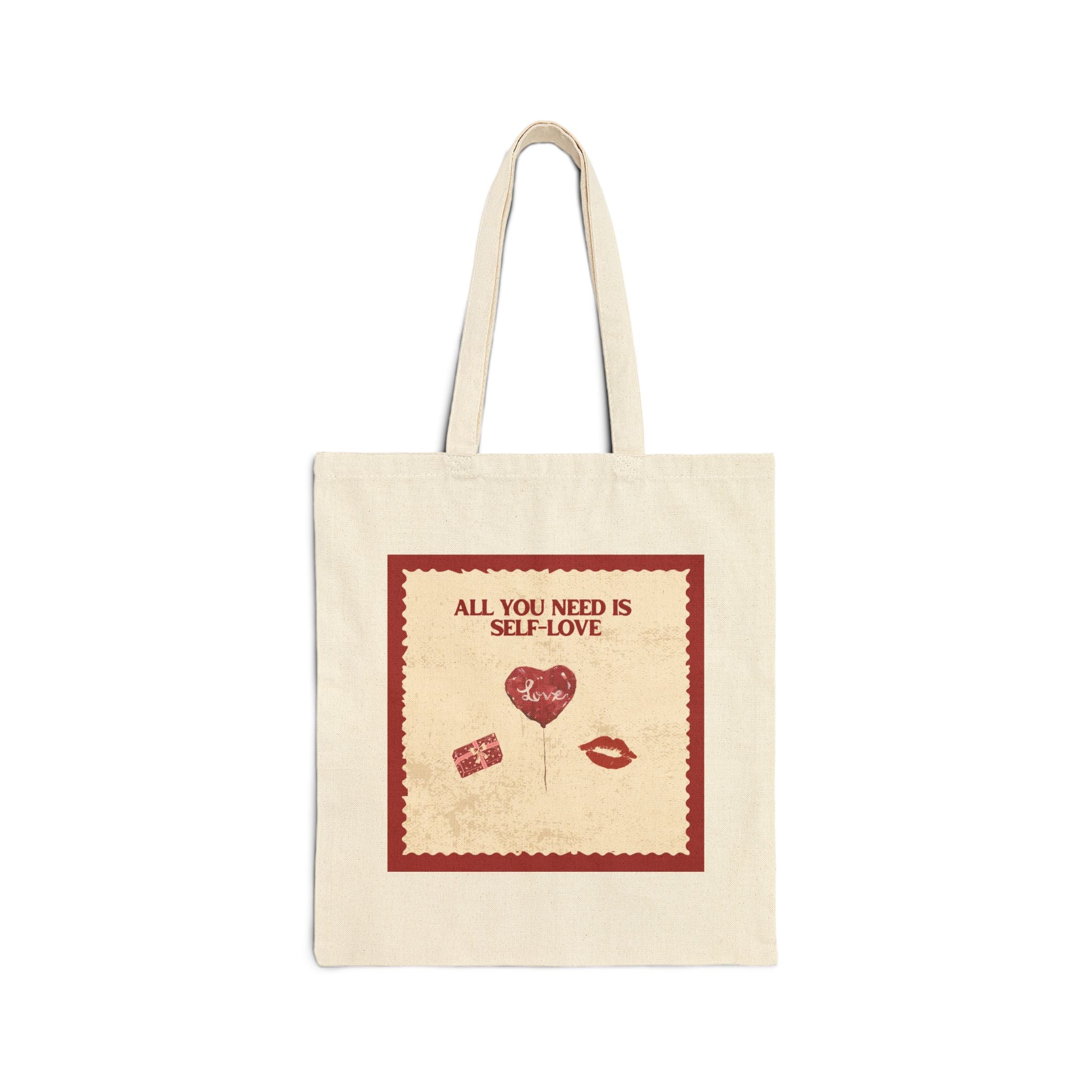 Self-Love Cotton Tote Bag - Shopping Bag, Beach Bag, Eco-Friendly, Grocery Bag