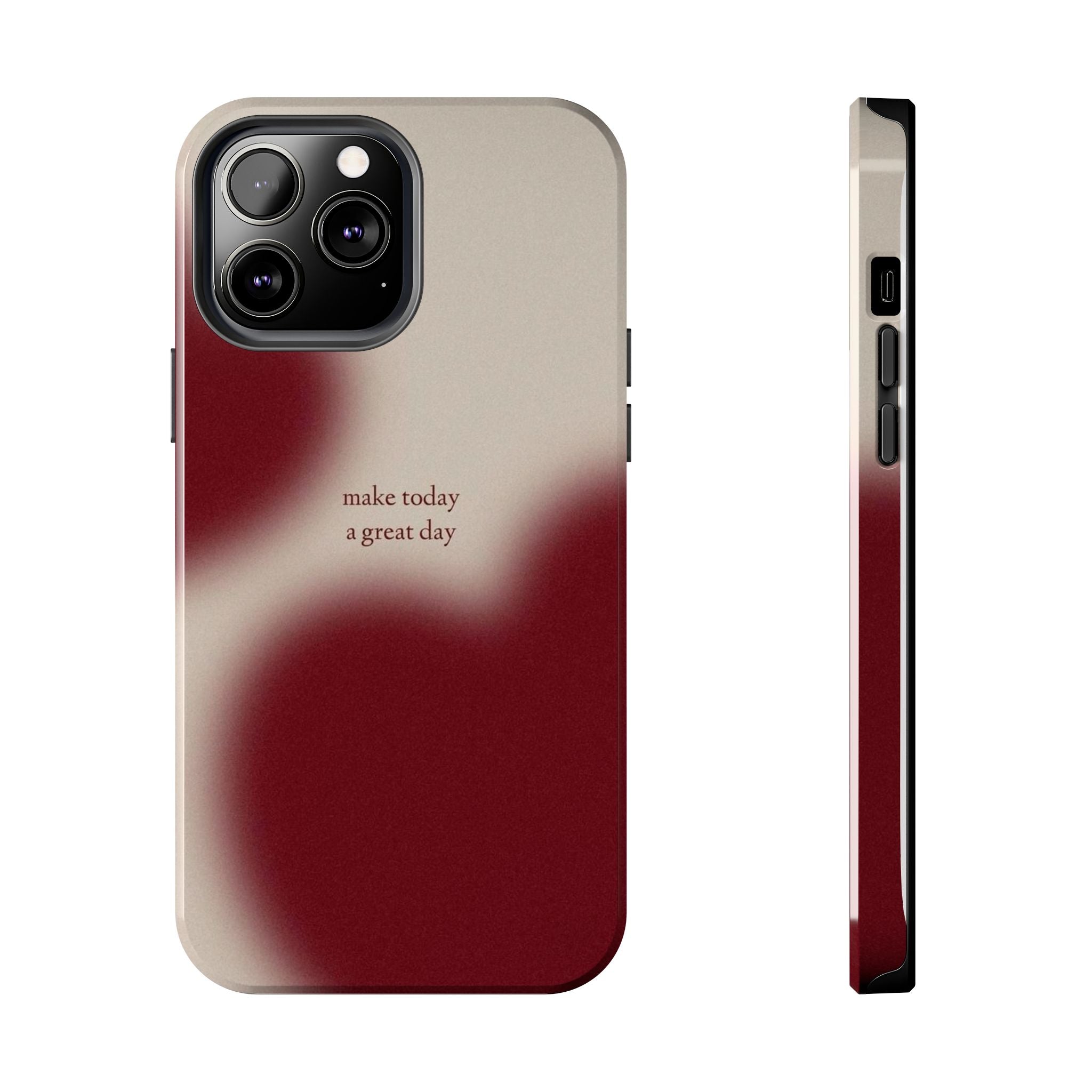 Red and Beige Phone Case Slim and Protective Phone Case