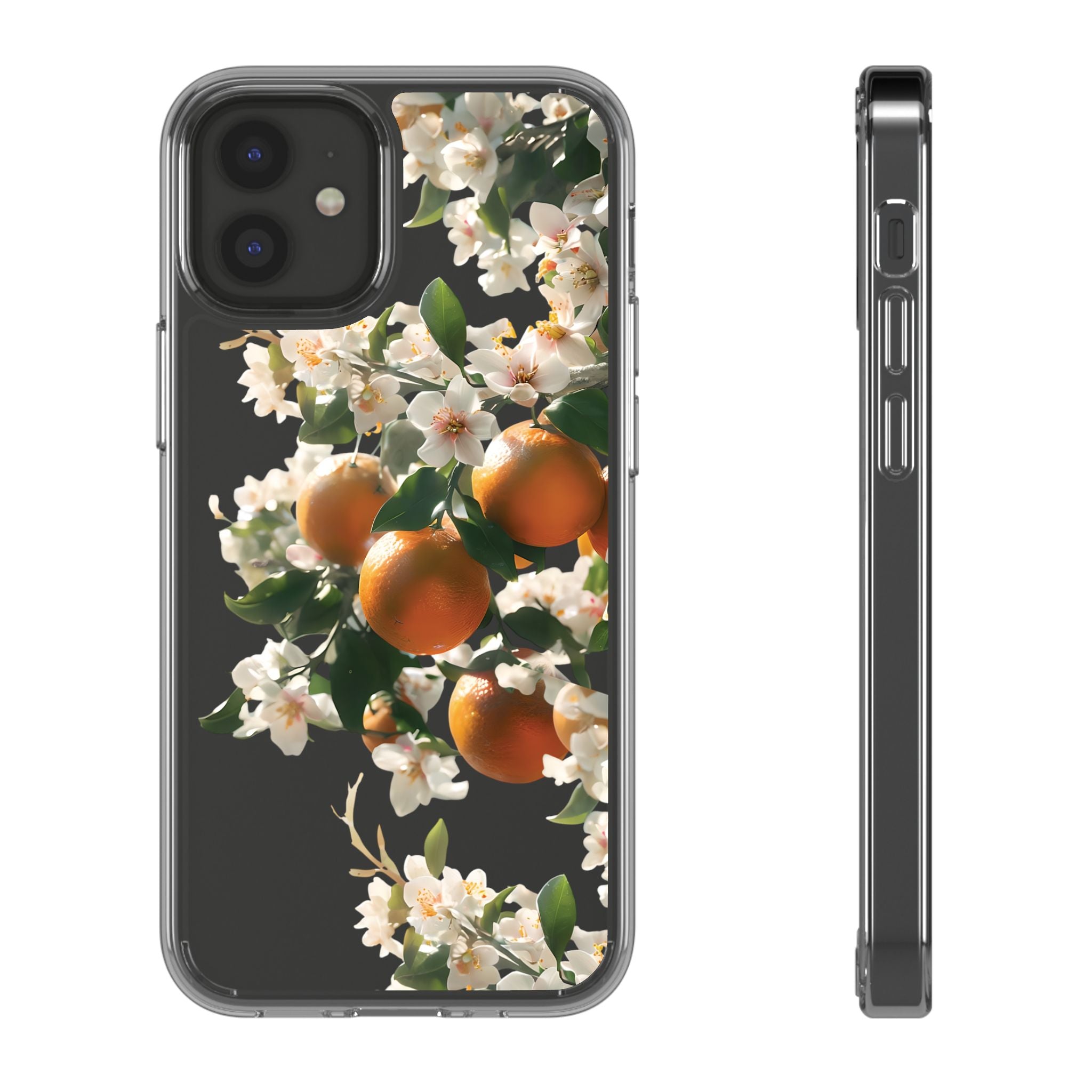 Citrus Blossom Floral Clear Phone Case, Protective Gift for Her, iPhone, Samsung, Google, Huawei