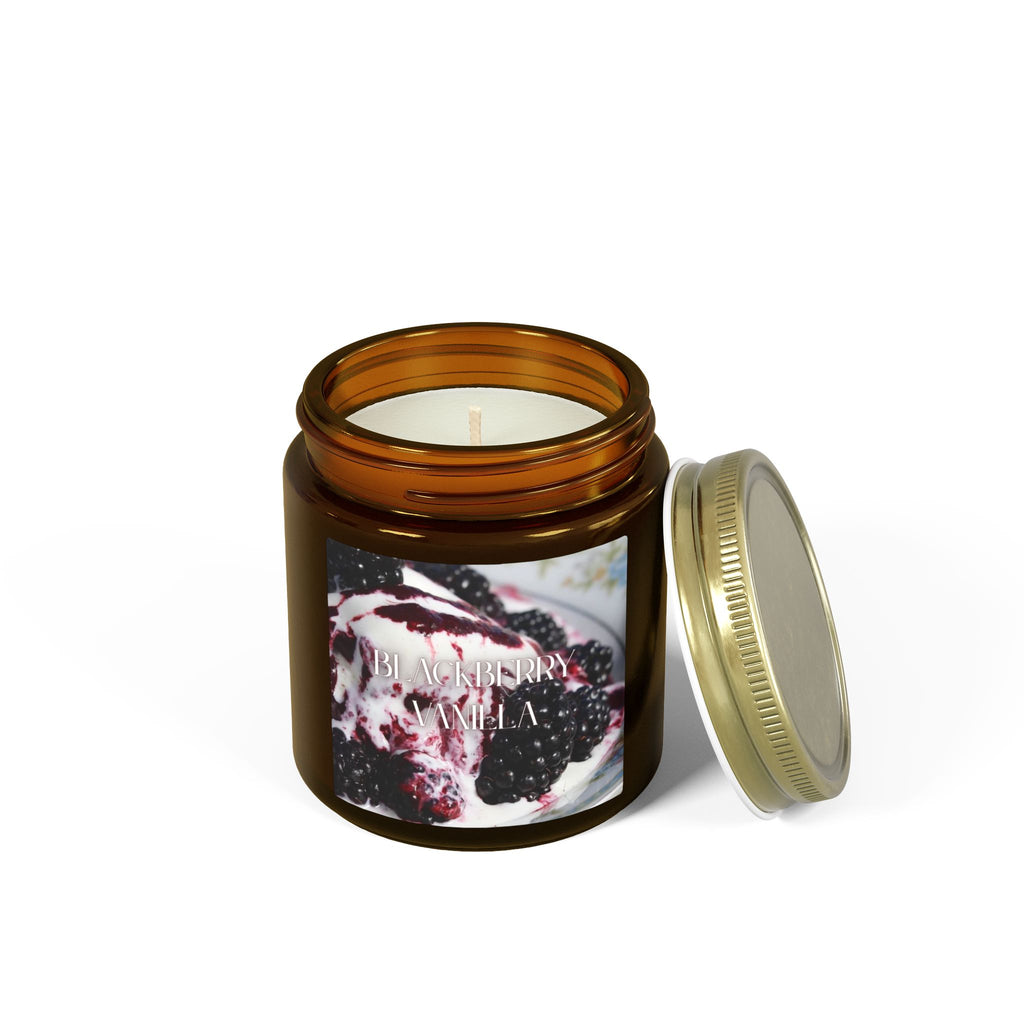 Blackberry Vanilla Scented Candle, Coconut Apricot Wax, Sweet Berry Scent, Fruity Warm Fragrance, Relaxing Home Decor, 4oz & 9oz