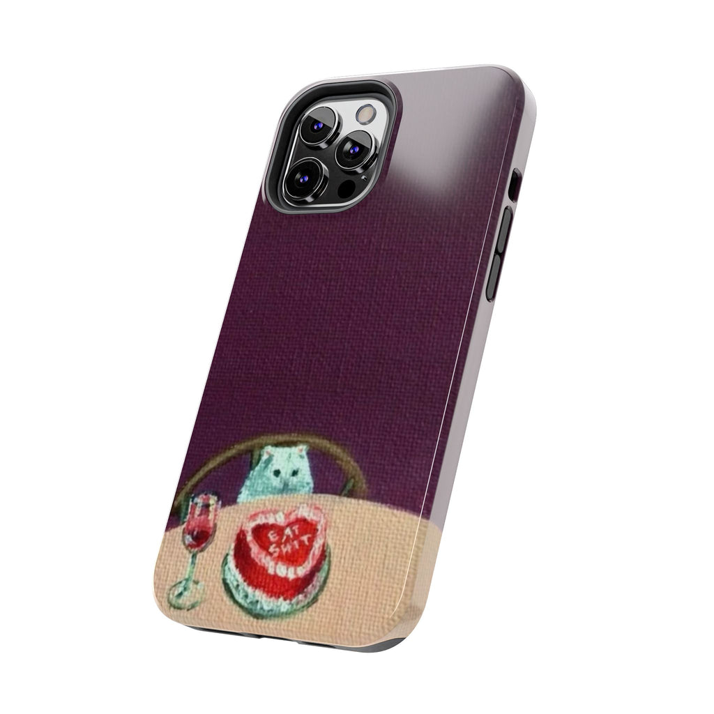 Cute Cat Phone Case, Funny Pet Animal Design, iPhone & Samsung Protective Cover, Birthday Cake Art, Unique Gift for Cat Lovers