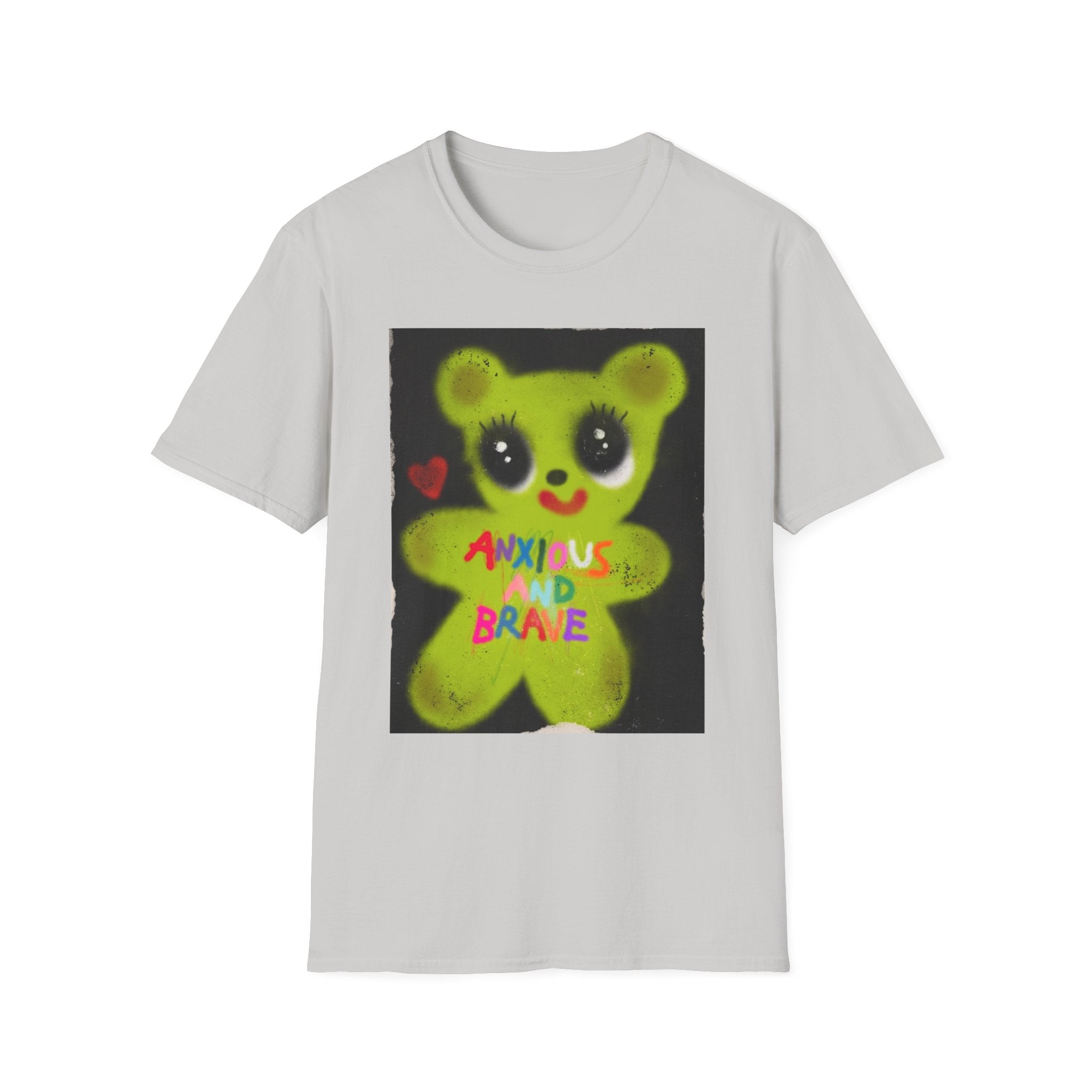 Anxious and Brave Bear T-Shirt – Cute Mental Health Graphic Tee for Men & Women