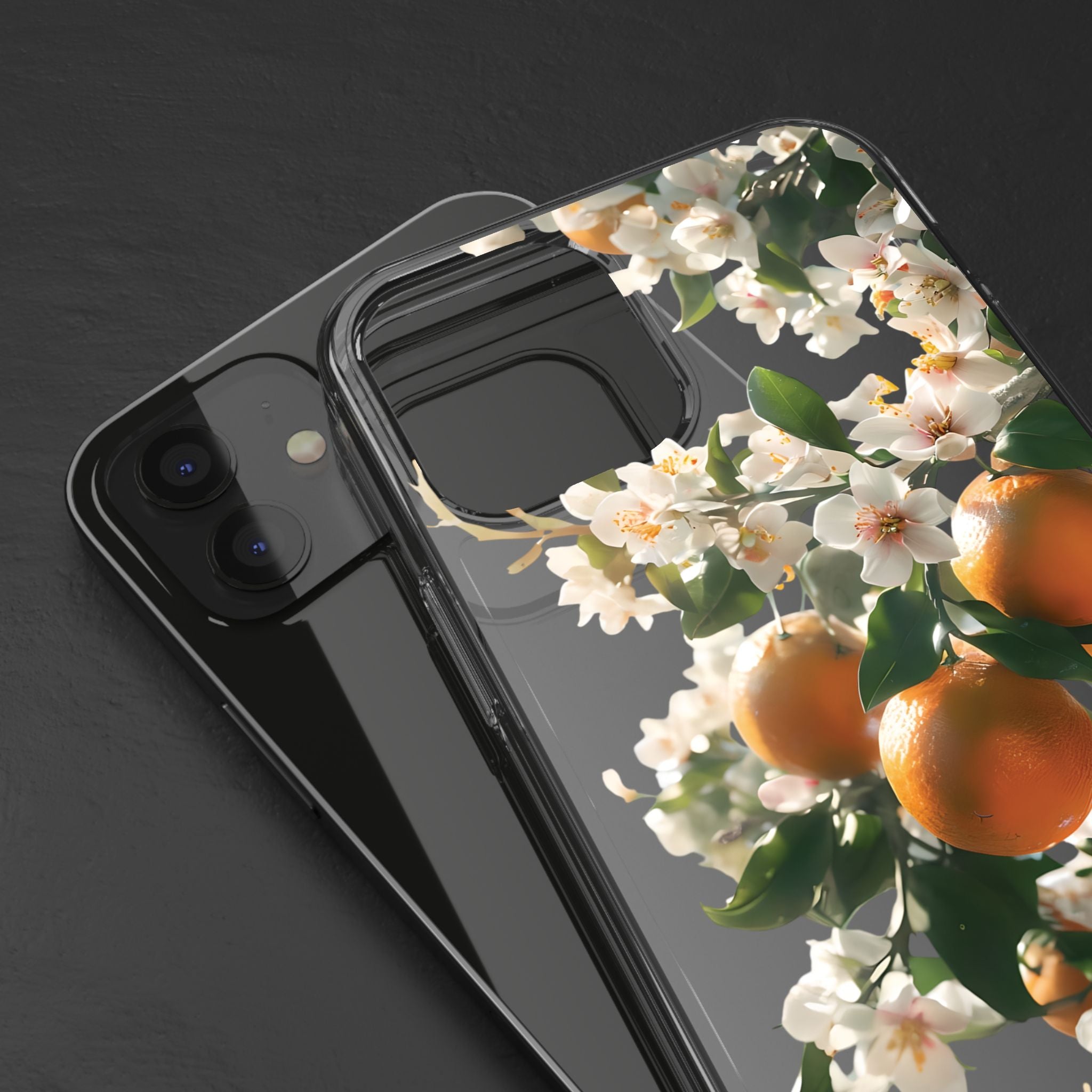 Citrus Blossom Floral Clear Phone Case, Protective Gift for Her, iPhone, Samsung, Google, Huawei