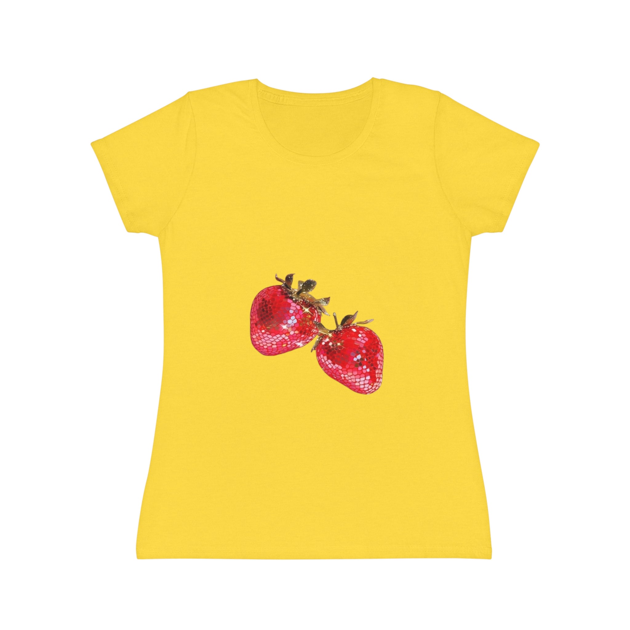 Disco Strawberry T-Shirt, Sweet Fruit Graphic Tee, Summer Picnic Style, Soft Cotton Apparel, Unique Gift for Women Girls