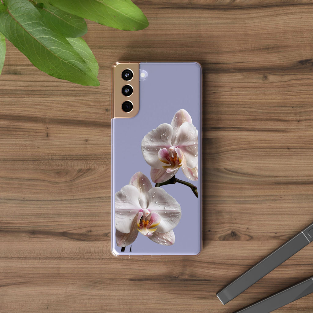 Clear Orchid Phone Case, Protective Case for iPhone, Samsung, Android