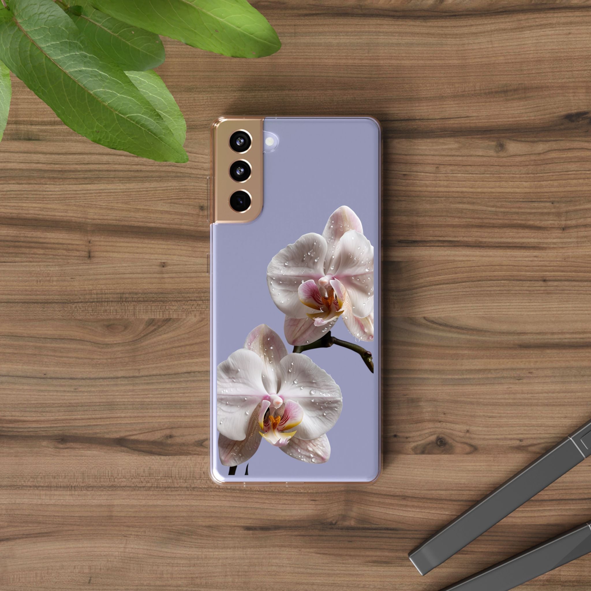 Clear Orchid Phone Case, Protective Case for iPhone, Samsung, Android