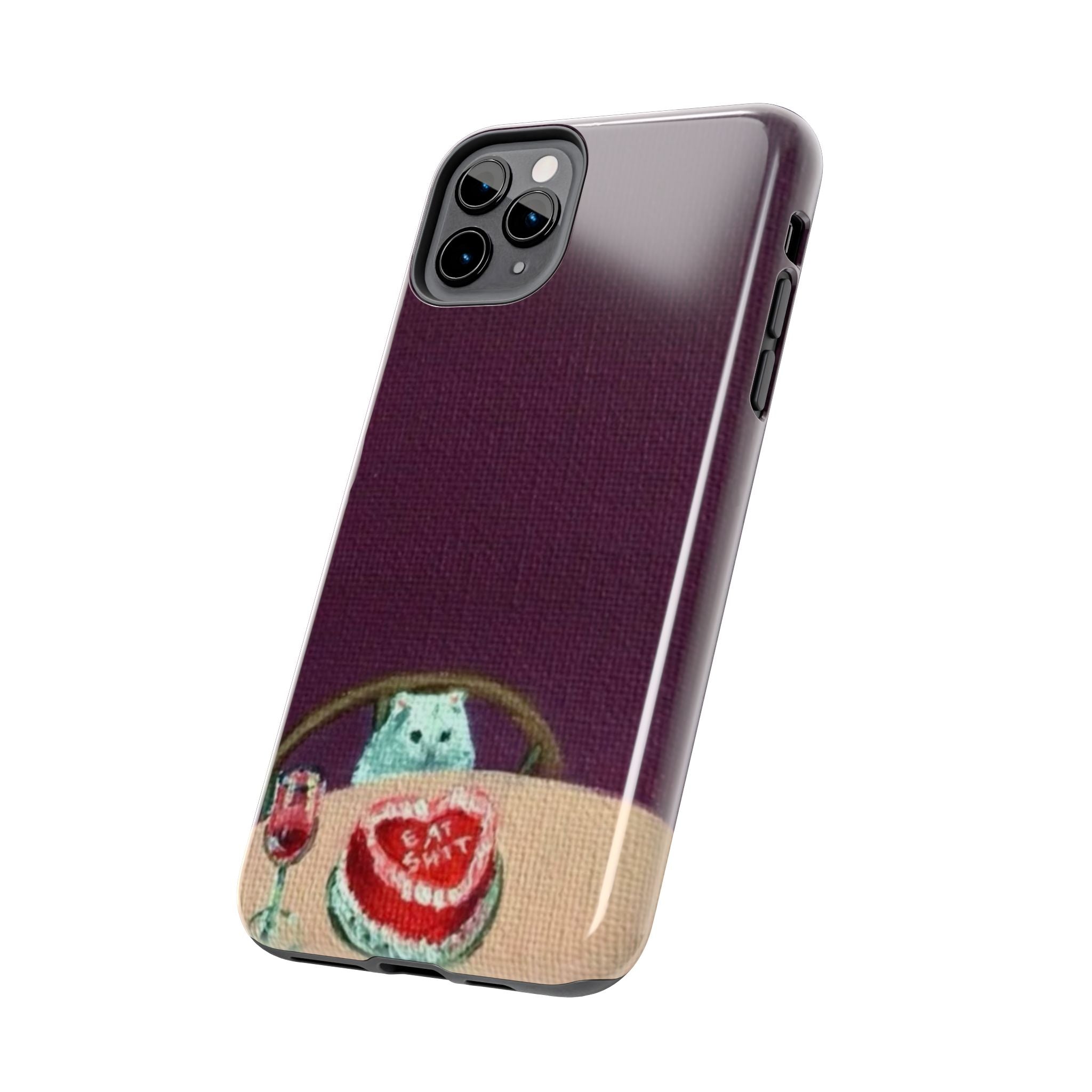 Cute Cat Phone Case, Funny Pet Animal Design, iPhone & Samsung Protective Cover, Birthday Cake Art, Unique Gift for Cat Lovers